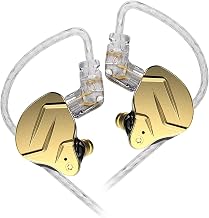 KZ ZSN Pro X Wired Gaming Earbuds, KZ in ears Monitor Headphones, HIFI iem with Hybrid Dual Driver 1ba 1dd High Fidelity Musicians in-ear Earphone with Detachable Tangle-Free Cable (Gold, without mic)
