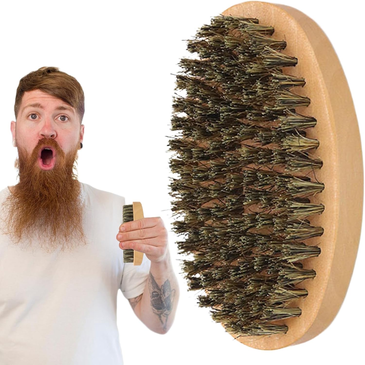 Wlikmjg Men Beard Brush,Mustache Styling Tools With Soft Bristles | Anti-Slip Beard Shaping Care Aid for Business Trip Home Traveling Outdoor Apartments