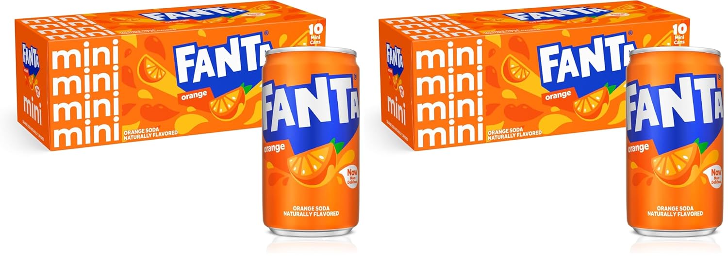 Fanta Orange Soda Fruit Flavored Soft Drink, 7.5 fl oz, 20 Pack