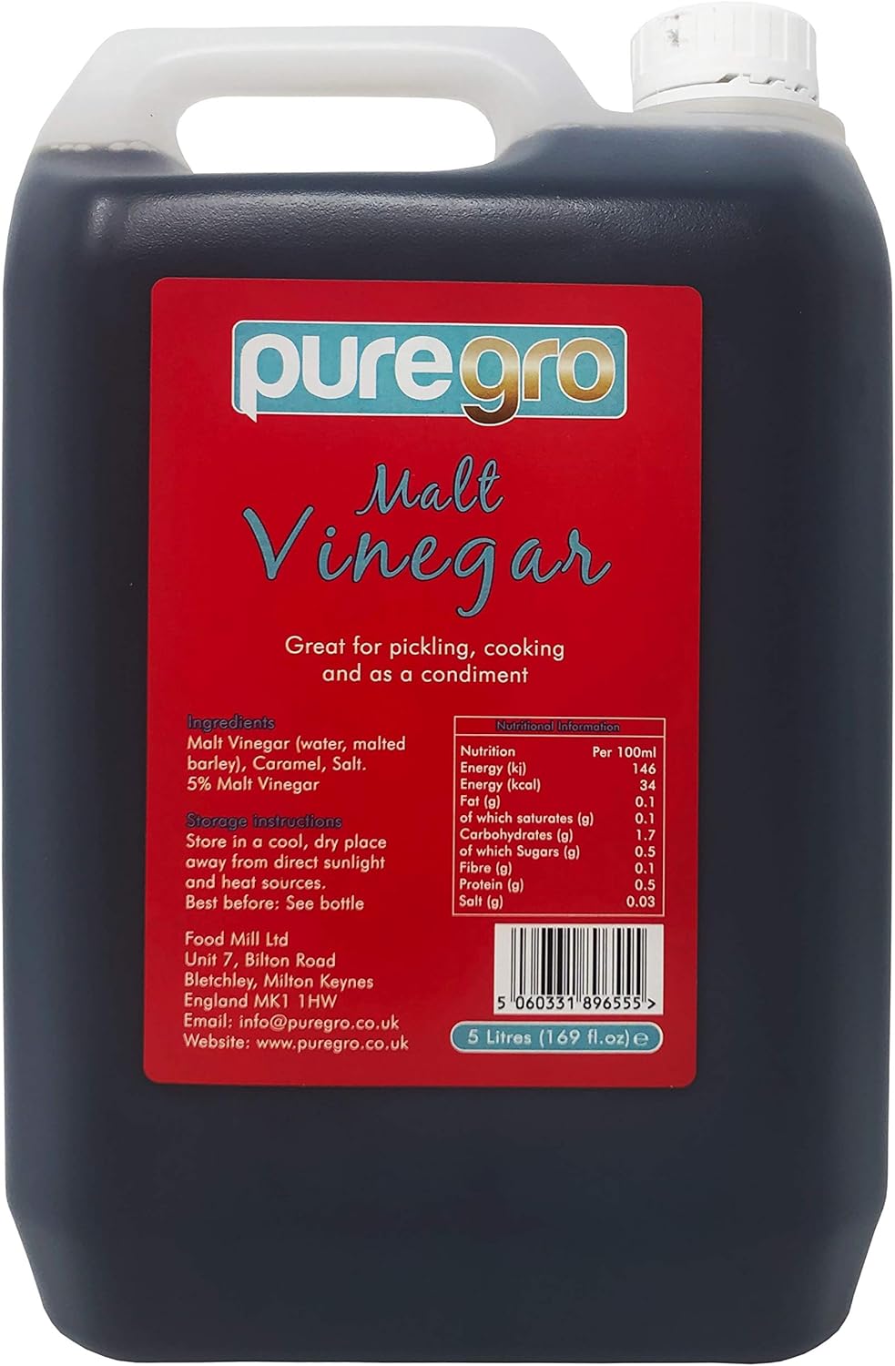 Puregro Malt Vinegar, 5 Litres