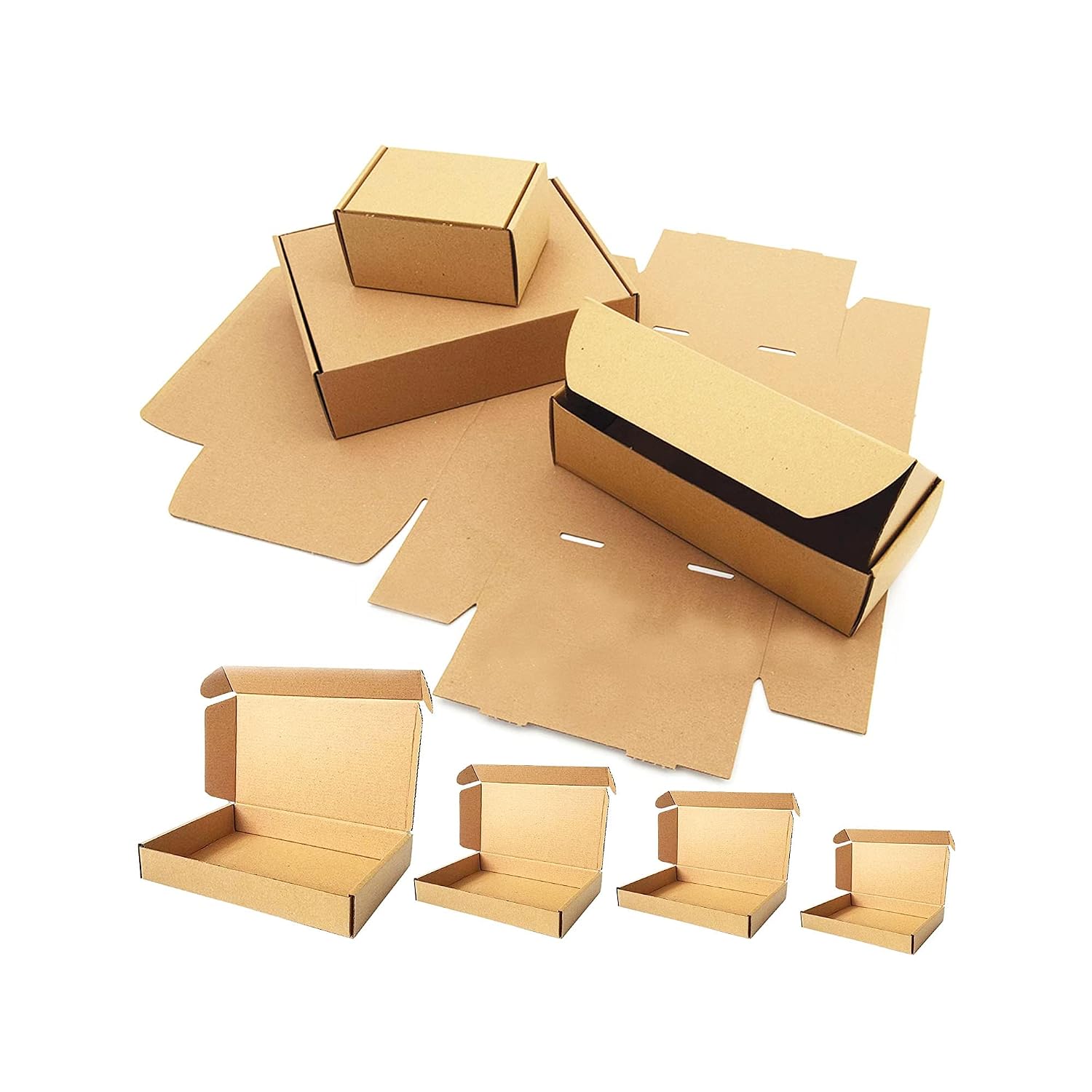 7x5x2" Strong Brown Cartons Postal Packing Storage Transporting Mailing Shipping Cardboard Die Cut Boxes (100)