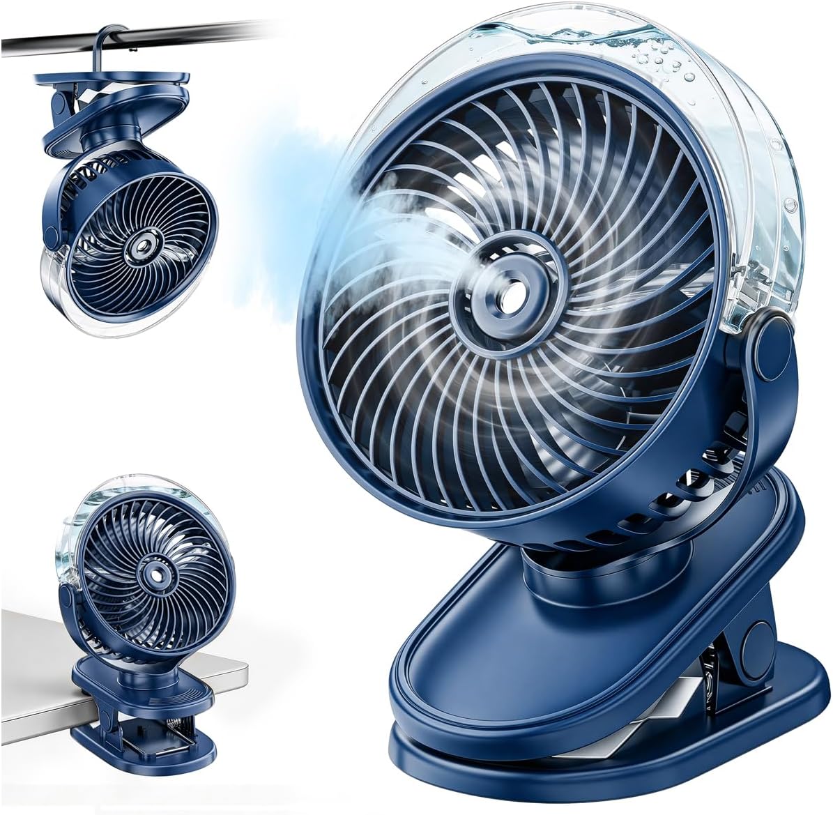 Pushchair Fan with Misting, 6000mAh Rechargeable Clip On Fan