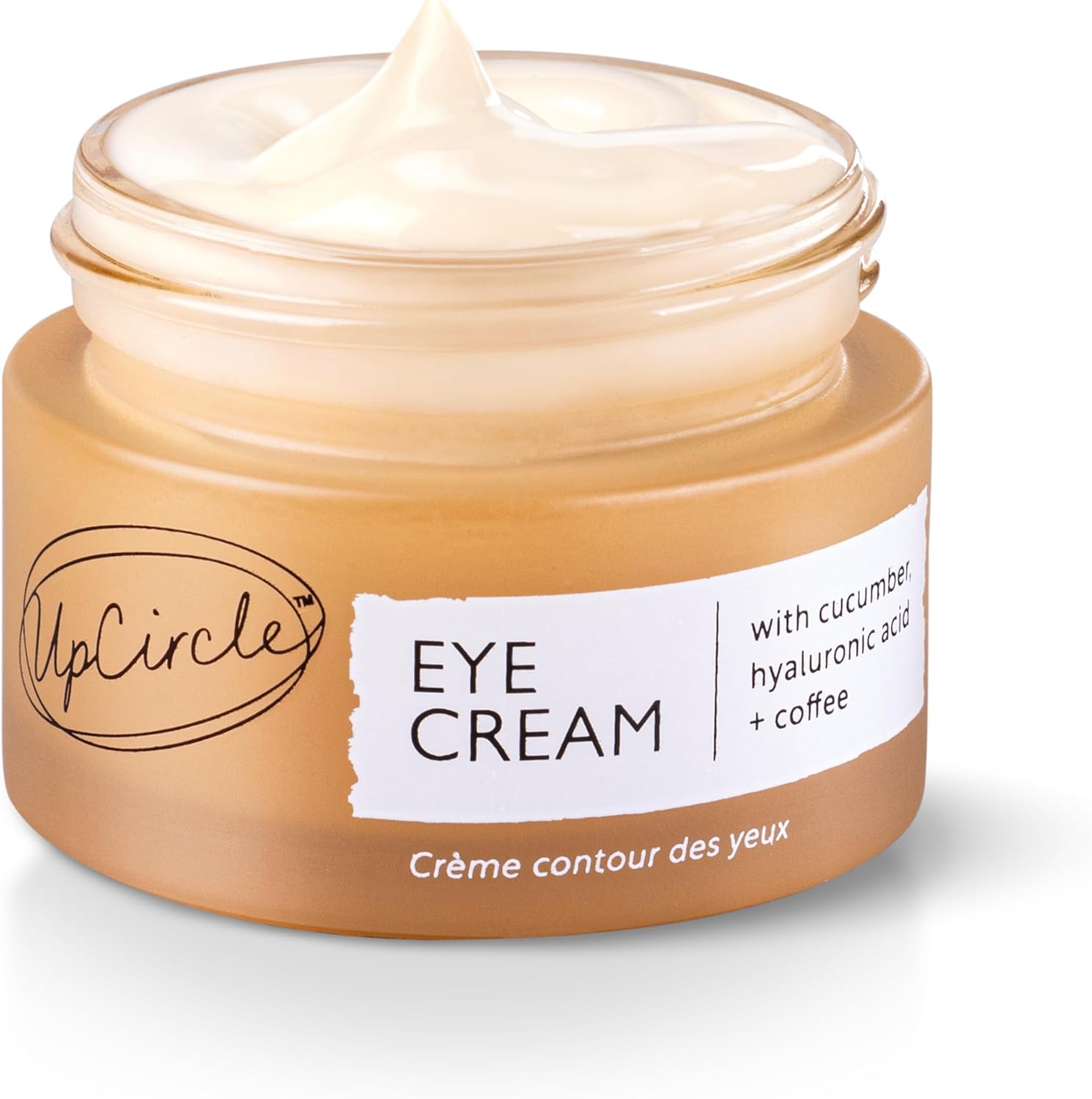 UpCircle Eye Cream With Coffee And Hyaluronic Acid 15ml - For Dark Circles, Puffiness + Wrinkles - Glycerin, Maple Bark + Cucumber Extract - Natural, Vegan + Cruelty-Free