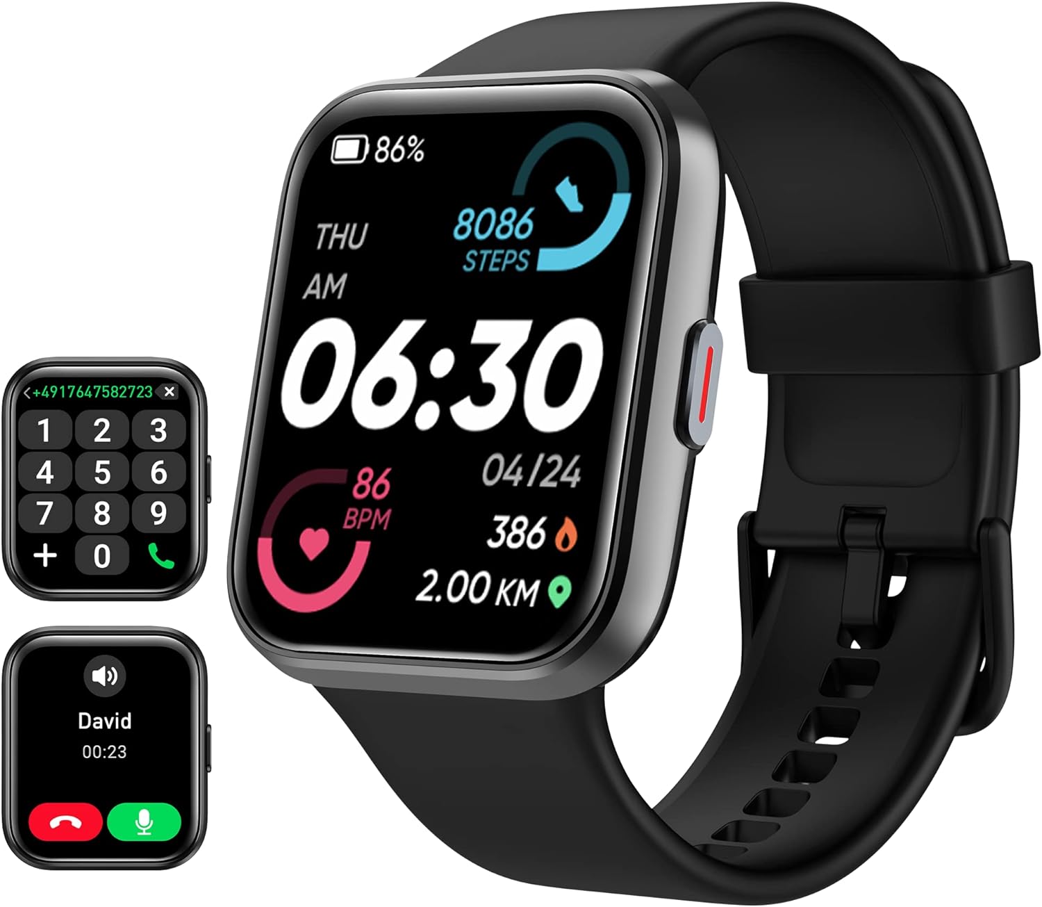 Smart Watch for Men Android & iPhone, Alexa Built-in, 1.8" Touch Screen Fitness Tracker with Answer/Make Calls, IP68 Waterproof Heart Rate/Sleep/SpO2 Monitor, Pedometer, 100+ Sport Modes