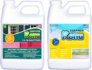 Premium Restorer-Restores Original Color & Rejuvenates Faded Shutters, Patio Furniture, Garage/Front Doors & More | Eco-Friendly |Lasts 10 Yrs.| Includes Powerful Cleaner | Quart Kit