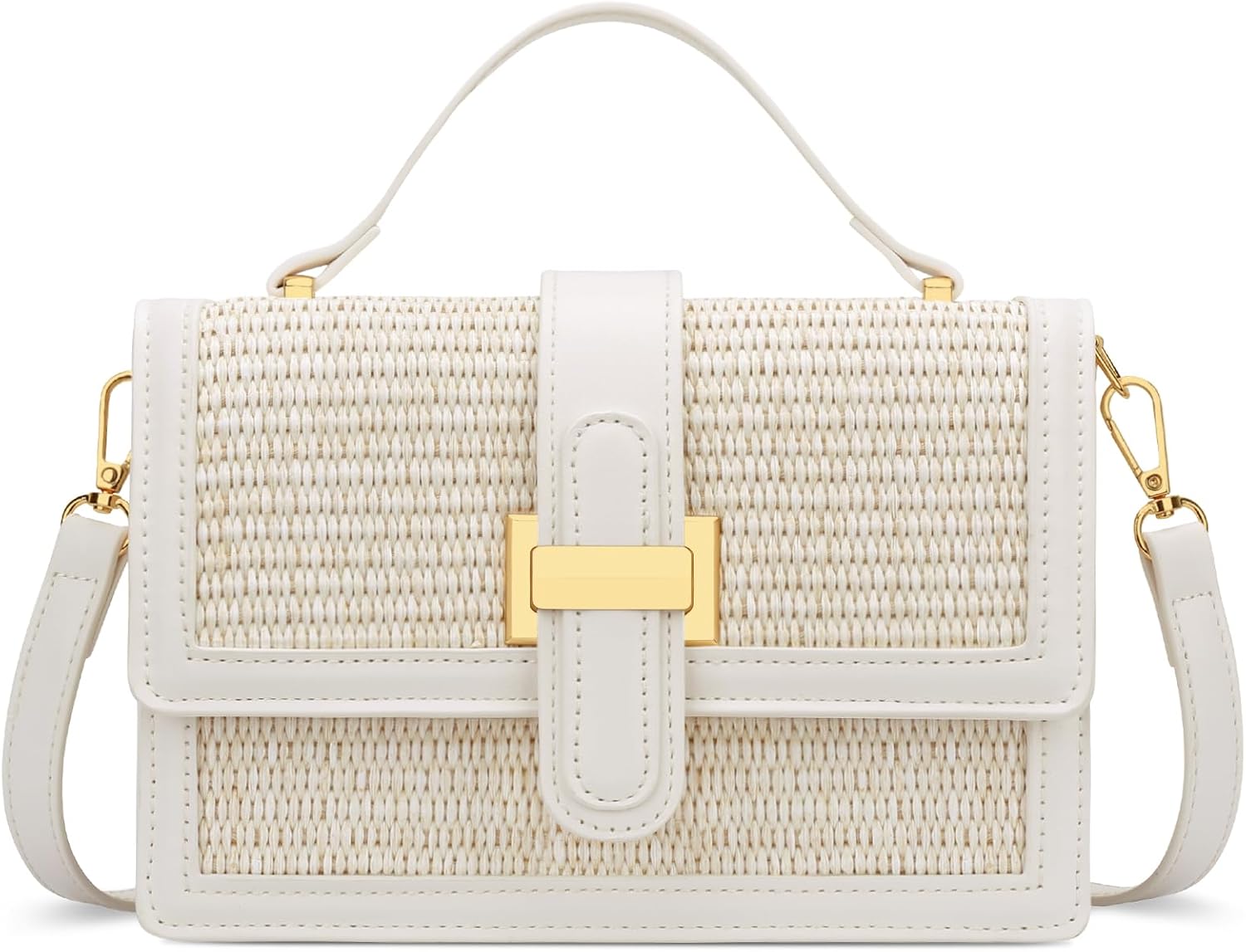 KKXIU Top Handle Straw Crossbody Bags for Women, Summer Straw Purses and Handbags Shoulder Clutch Beach Bag