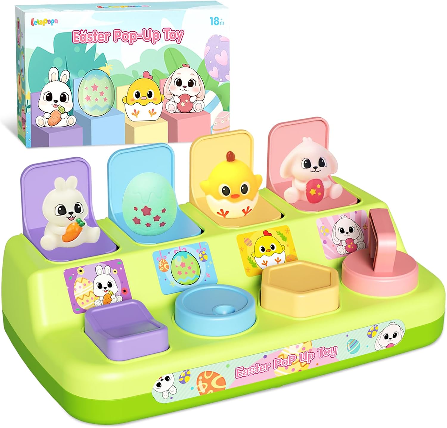 Interactive Pop Up Toys for Toddlers, Baby Toys 18 Months, Montessori Cause and Effect Toys for 2 Years Old Early Learning, Easter Toddler Toys Gifts, Easter Basket Stuffers