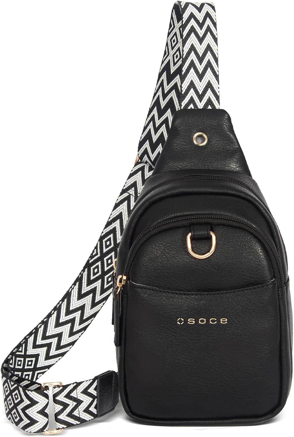 OSOCE Crossbody Bag with Anti-Theft Crossbody Bag Women RFID Pocket, Small Shoulder Bag with Anti-Theft Zipper Clips, Adjustable Strap, Perfect for Shopping and Travel.（Black）