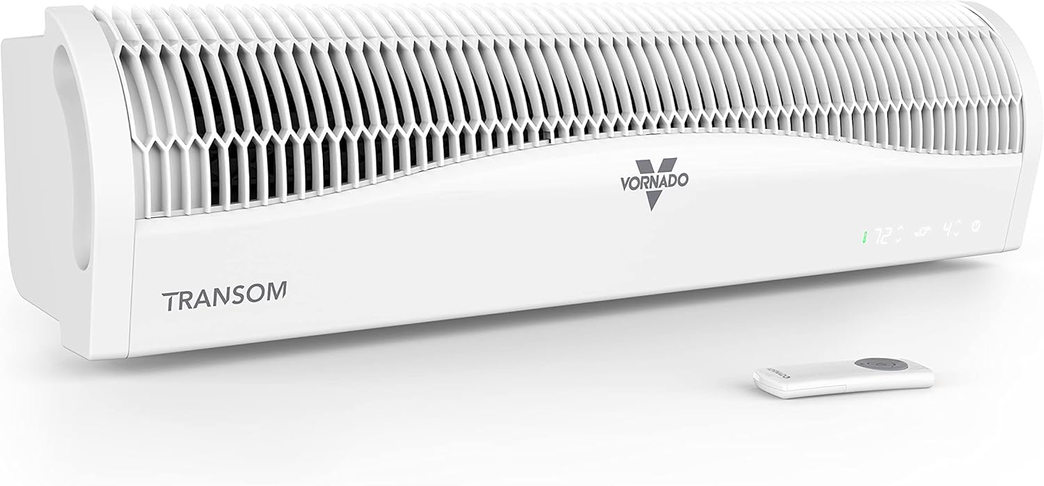 Vornado TRANSOM Window Fan with 4 Speeds, Remote Control, Reversible Exhaust Mode, Weather Resistant Case, Whole Room, Ice White