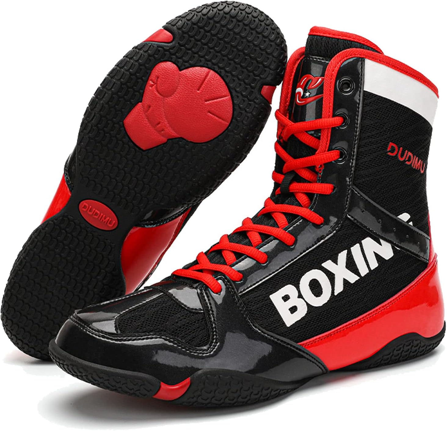 Mens Boxing Shoes High Top Wrestling Training Boots Non Slip