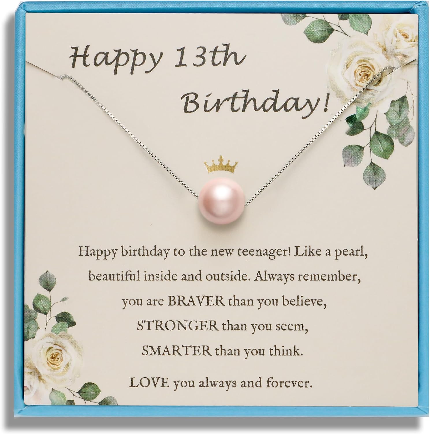 Sereney Sterling Silver Birthday Gifts Pearl Necklace for Girls Women
