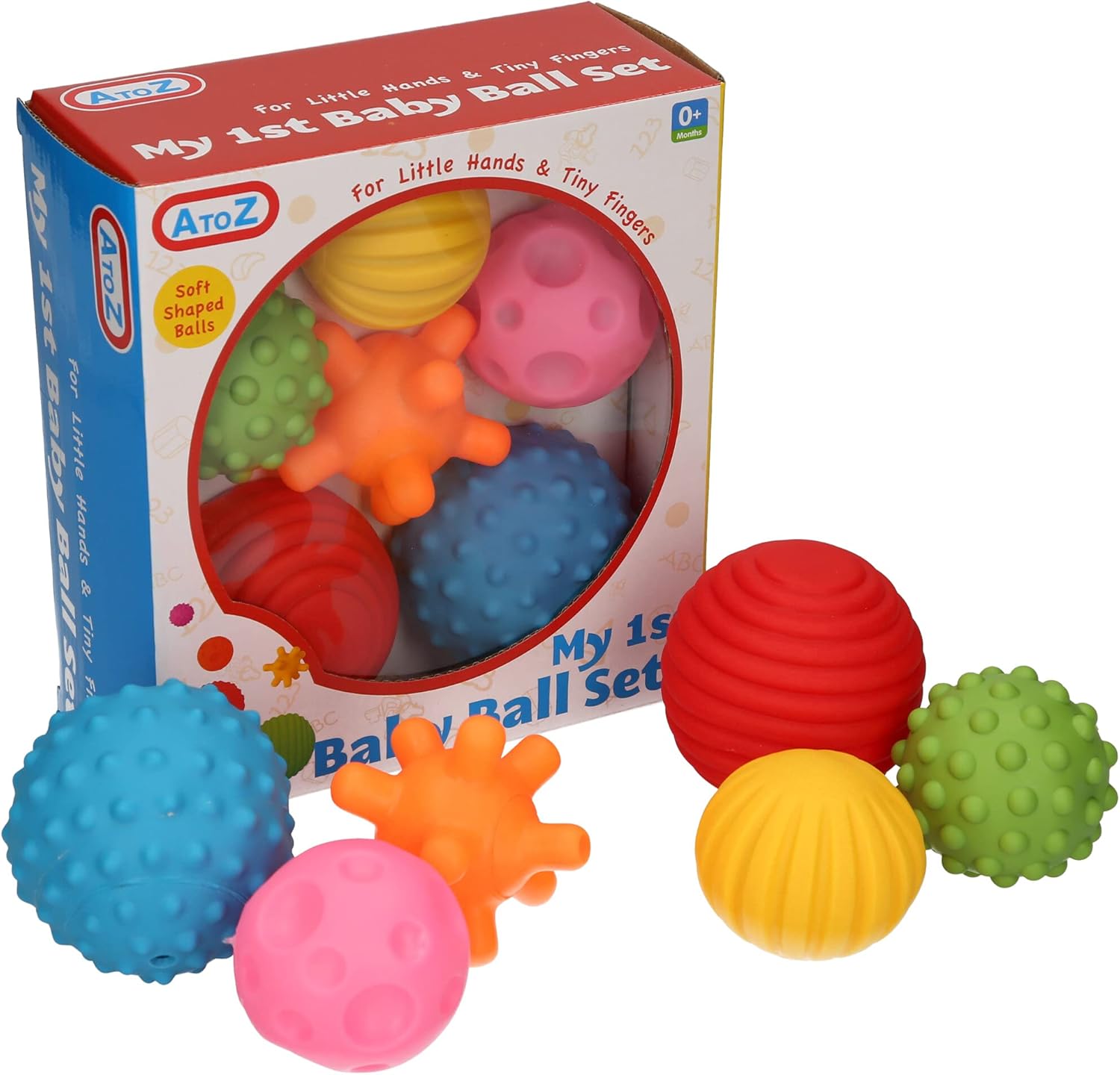 A to Z 61017 My First Baby Multi Textured Sensory Soft Balls, multicolor
