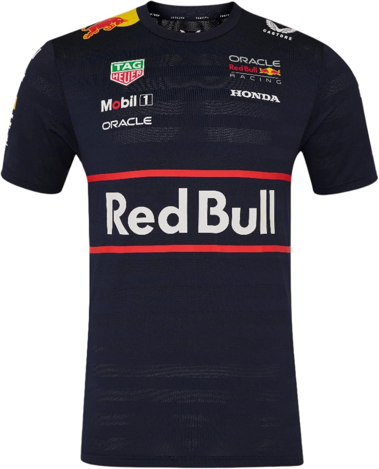 Castore Oracle Red Bull Racing Junior Set Up T-Shirt | 20th Anniversary Official Red Bull F1 Shirt with Team & Sponsor Logos