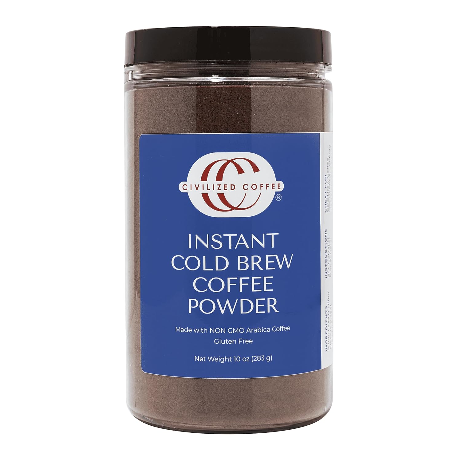 Civilized Coffee Instant Cold Brew Coffee Powder, 10 oz