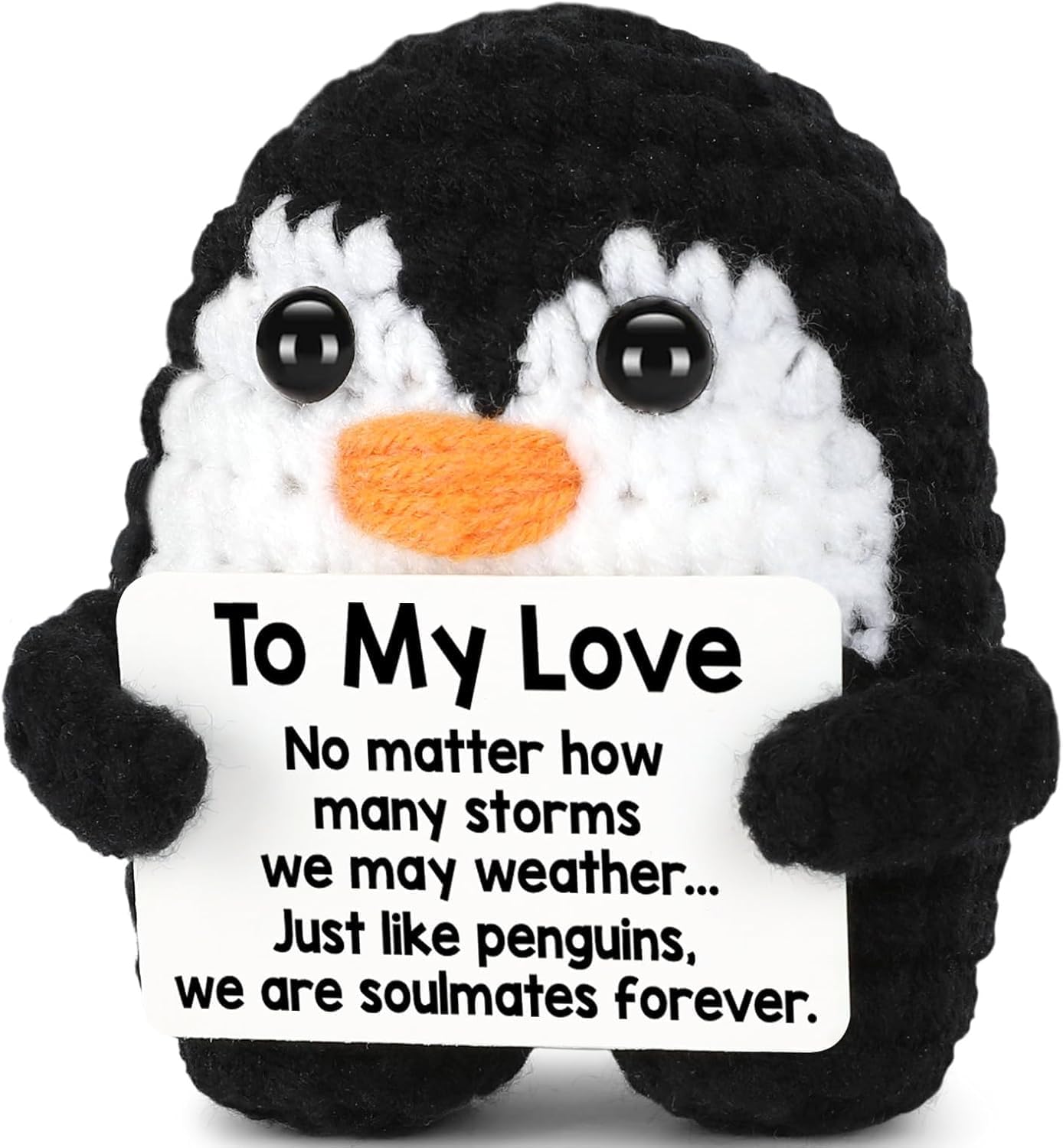Handmade Crochet Penguin Gift – Cute Romantic Present for Him or Her, Boyfriend, Girlfriend, Husband, Wife – I Love You Anniversary, Birthday, Wedding, or Easter Gift for Couples