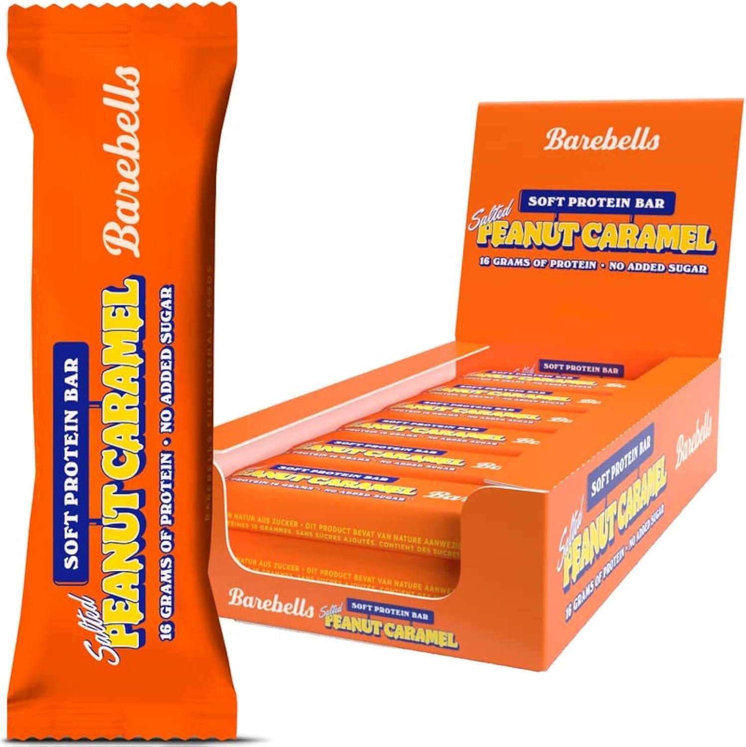 Barebells Protein Bars - 12 Count, 16g High Protein Treats – Sugar Free Chocolate Nutrition Bar, Low Carb – On The Go Breakfast or Post-Workout Snack (Peanut Caramel)