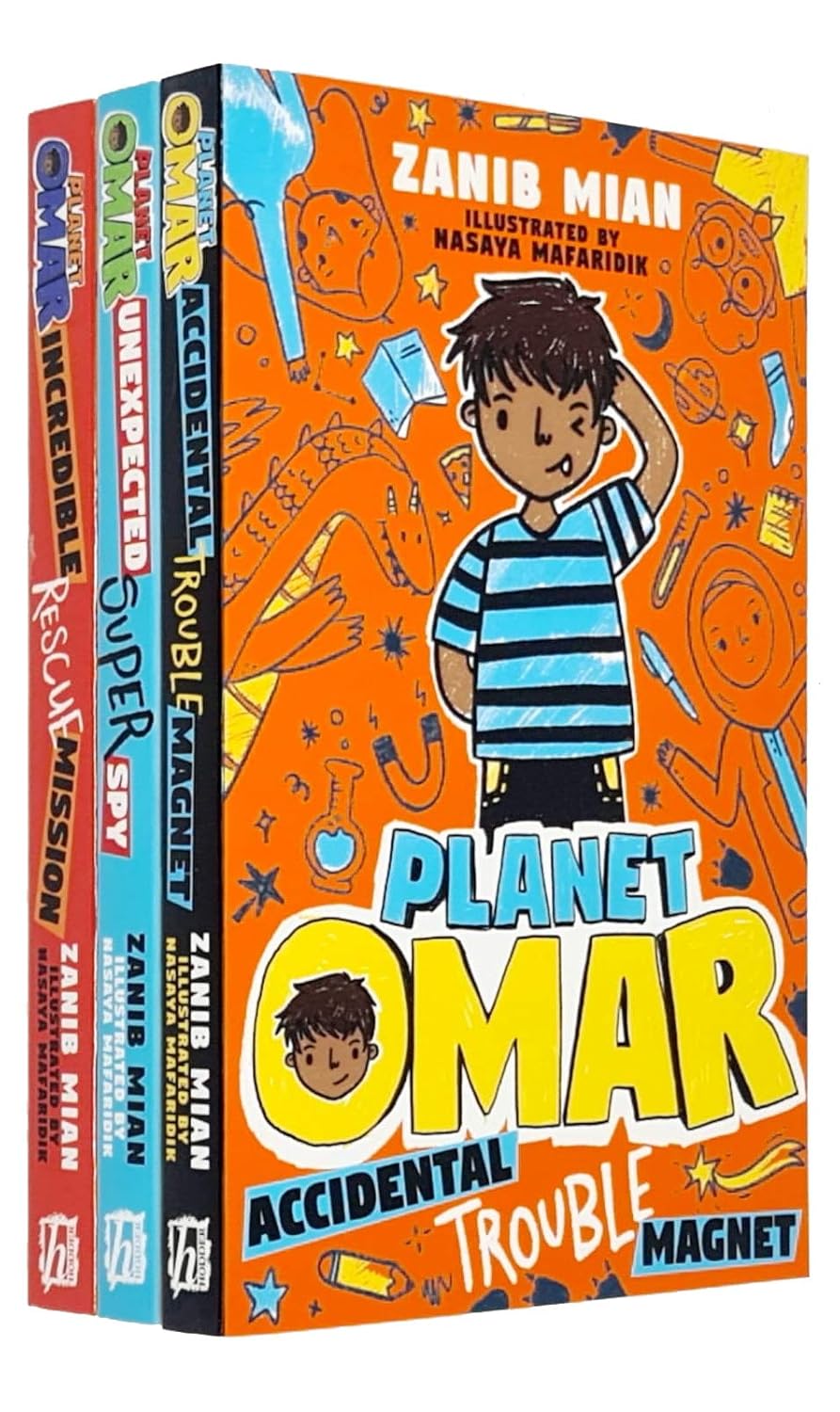 Planet Omar Series 3 Books Collection Set By Zanib Mian (Accidental Trouble Magnet, Unexpected Super Spy, Incredible Rescue Mission)