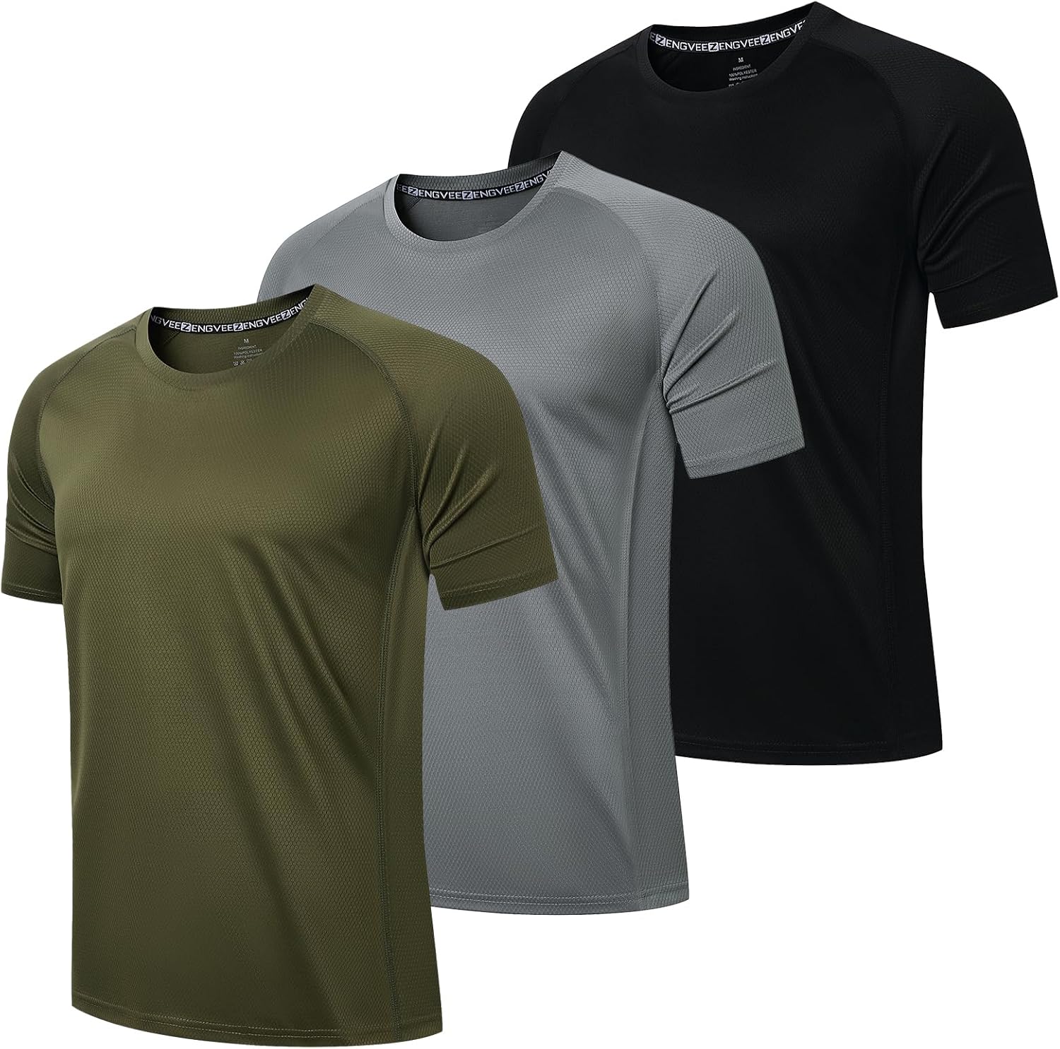 LUWELL PRO 3 Pack Mens Running T Shirts Gym Clothes ShirtsQuick Dry Moisture Wicking Athletic Shirt Breathable Cool Workout Tshirts