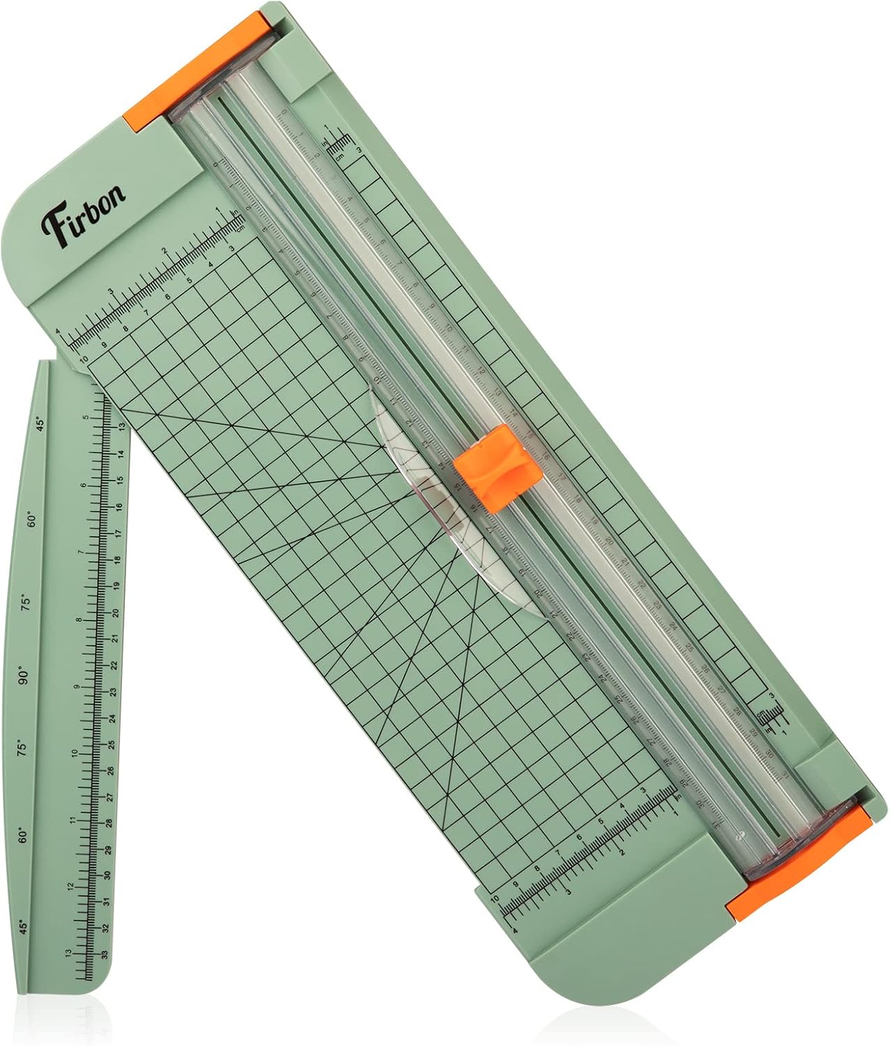 Firbon A4 Paper Cutter 12 Inch Titanium Paper Trimmer Scrapbooking Tool with Automatic Security Safeguard and Side Ruler for Craft Paper, Coupon, Label and Cardstock, Morandi