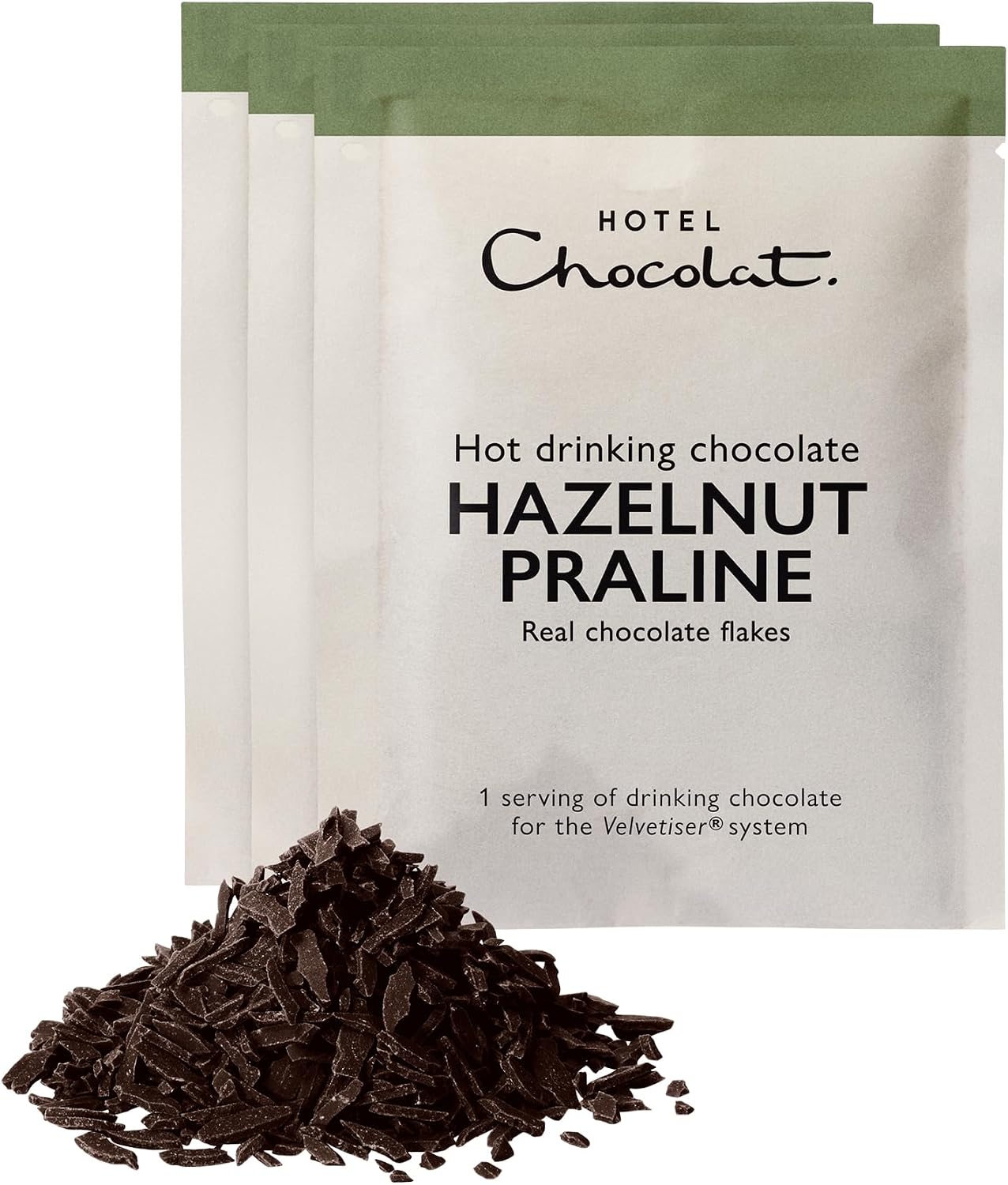 Hotel Chocolat Hazelnut Praline Hot Chocolate Flakes, Sachets 20 Pack 620g