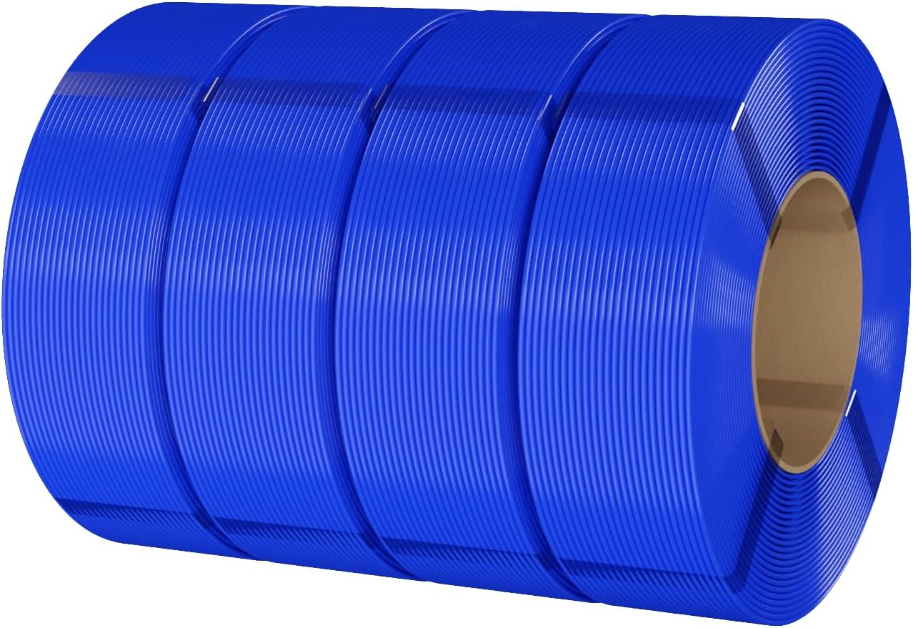 eSUN PLA Basic Refilament 1.75mm, 3D Printer Refill High Speed PLA for Fast Printing, 1KG per Roll, 4 Rolls Spoolless 3D Printing Filament for High Speed 3D Printers, Blue
