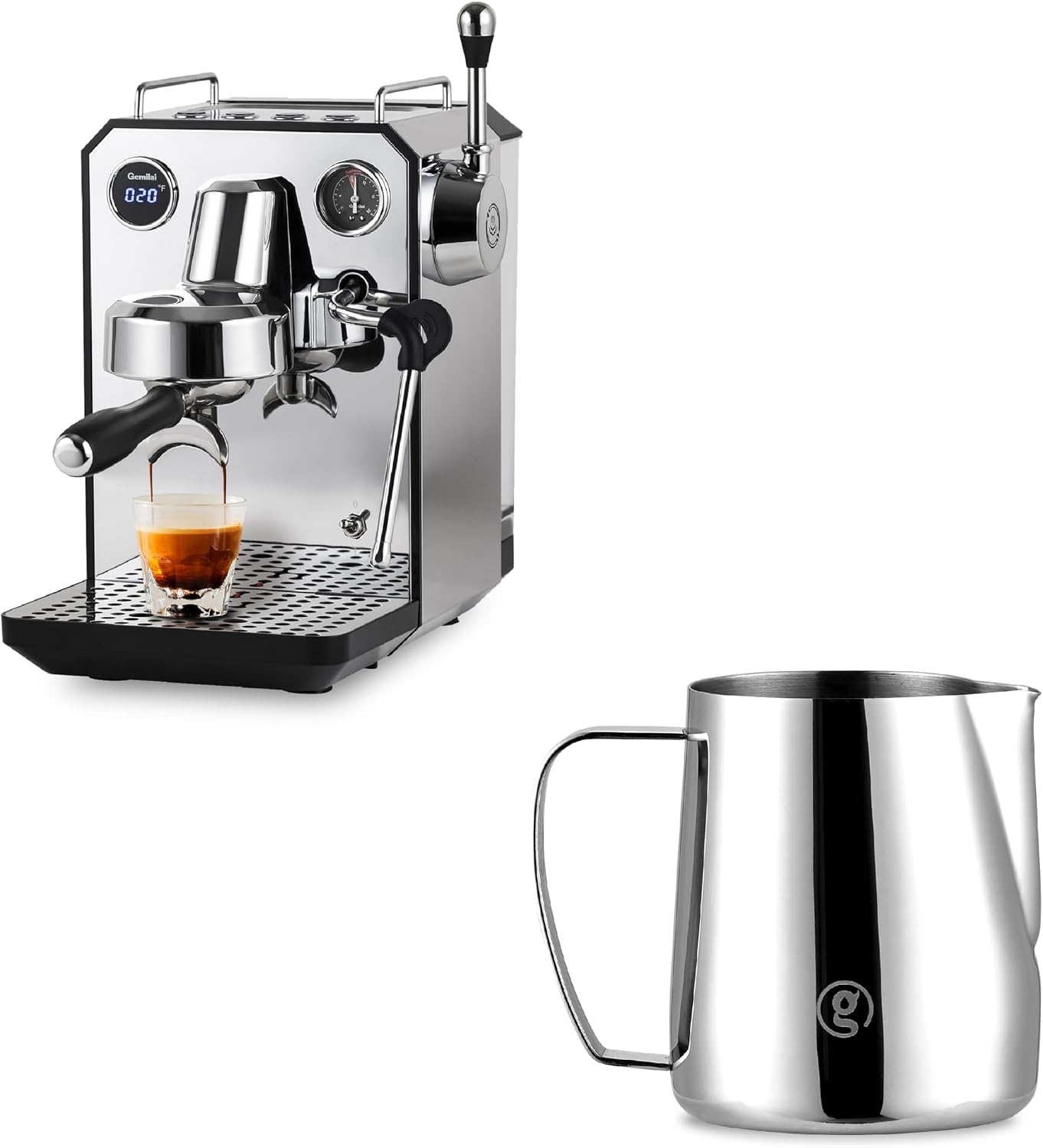 Gemilai G3006 Espresso Machine & Milk Frothing Pitcher Bundle