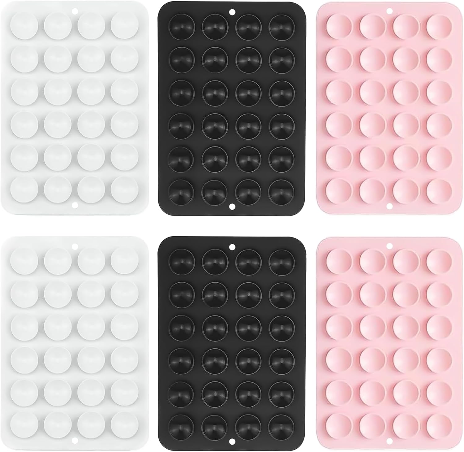 Chtaoxin 6 Pcs Phone Suction Pad Sticky Pad Grip Silicone Case Non Slip Cup Mount Hands-Free Phone Accessories Holder for Selfies and Videos（black, Pink, White）