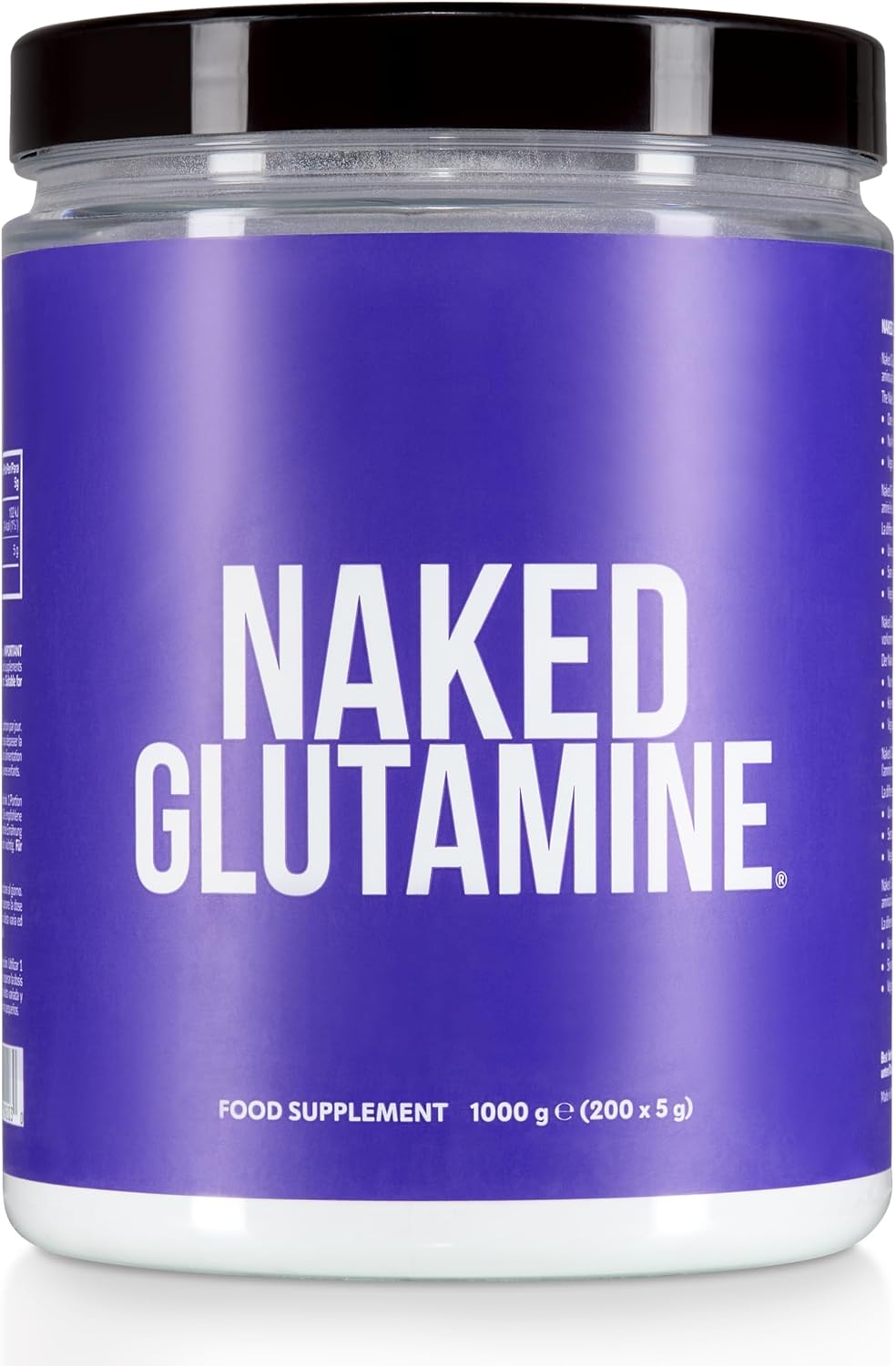NAKED L-Glutamine - 200 Servings - 1,000g, Vegan, Non-GMO, Gluten and Soy Free. Minimize Muscle Breakdown & Improve Protein Synthesis. No Additives