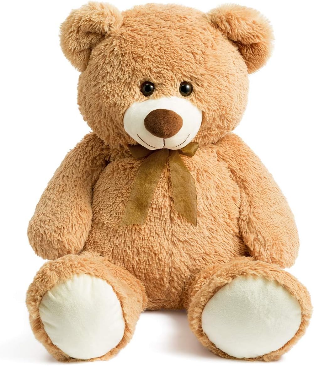 HollyHOME Big Teddy Bear Large Teddy Bear Stuffed Animal Birthday Valentines Day Plush for Kids and Girlfriend 36 inch Tan