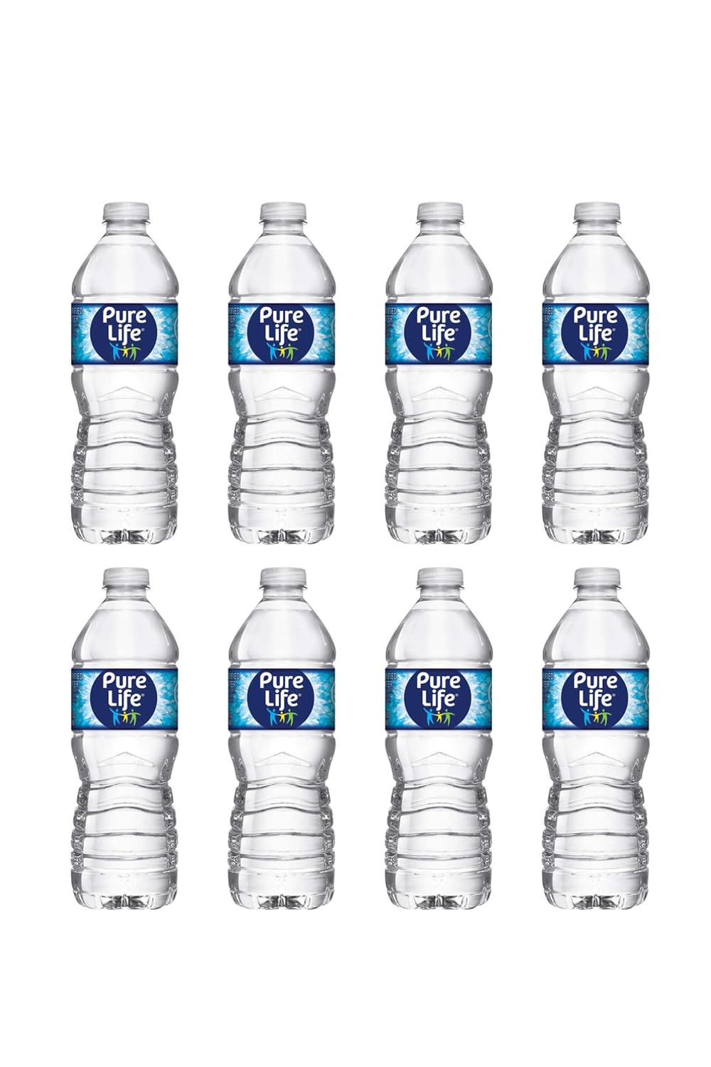 Pure Life Natural Purified Drinking Water, 16.9 Fl Oz, 8 Ct (Total of 135.2 Fl Oz) – Eco-Friendly Bottled Water for Halloween Parties, Goodie Bags, and Kids Snacks