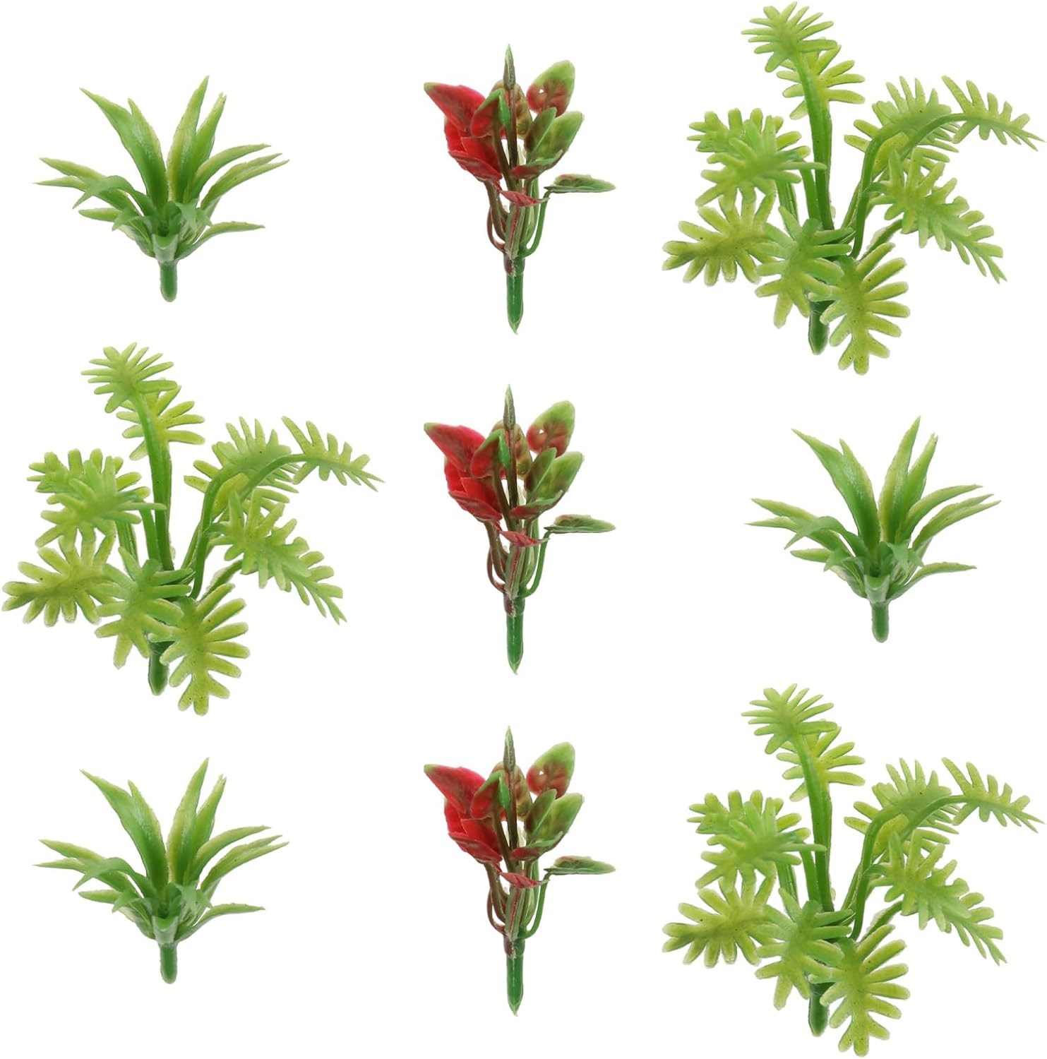 Yetaha 90 Pcs Mini Model Trees Plants, Miniature Plants Green Shrubs Bush Model Artificial Plants for Train Scenery Railway Sand Architecture Craft DIY Landscape Dollhouse Cake Topper Decor