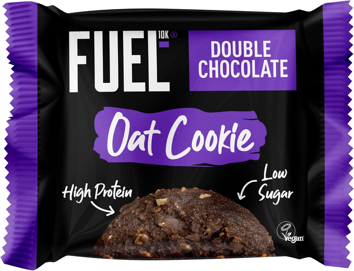 FUEL10K Double Chocolate Breakfast Oat Cookie, High Protein & Fibre, 50 g (Pack of 12)