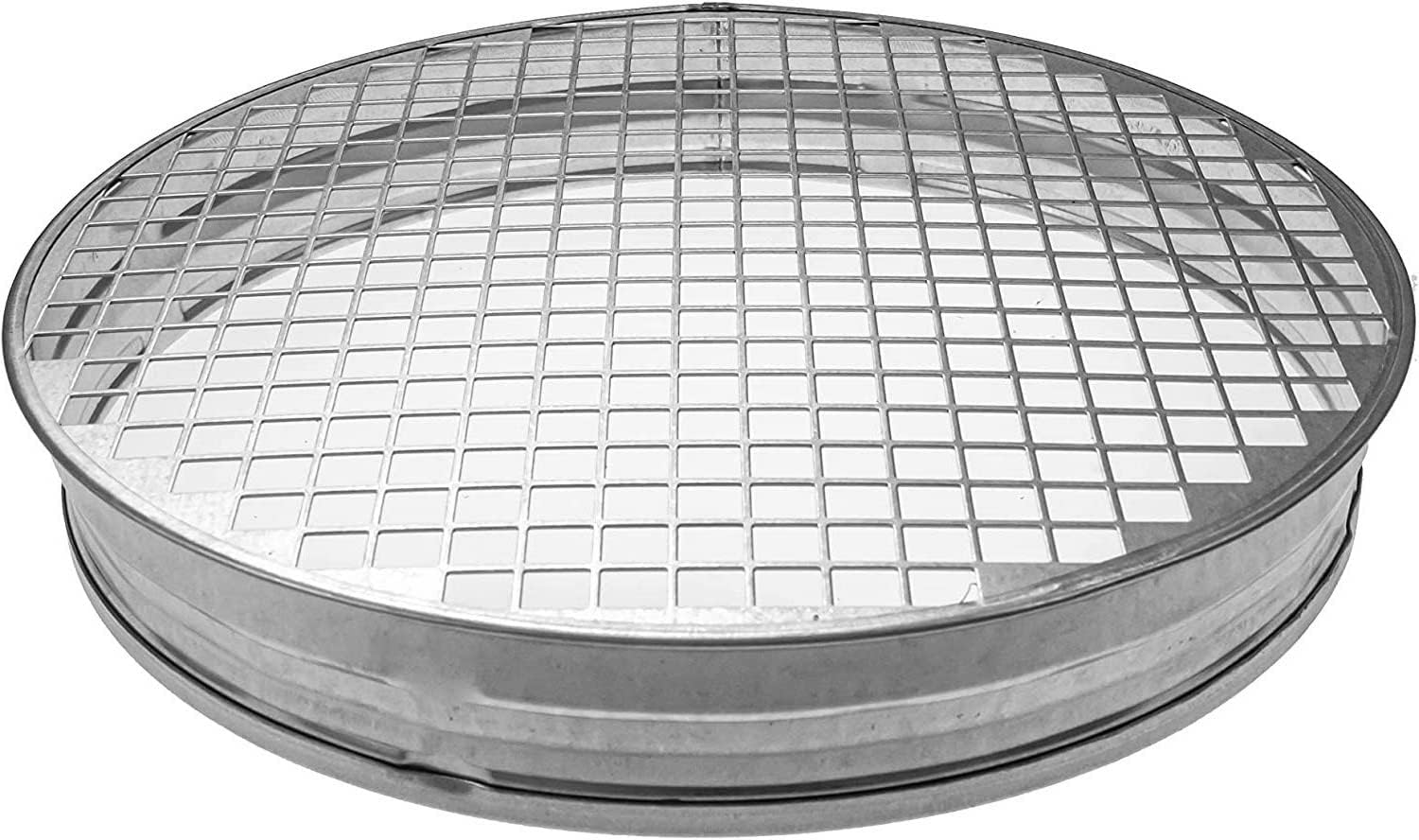 12" Inch (net 3/8" x 3/8" Inch) Duct End Cap with Steel Mesh - Round Galvanized Steel Cap, Steel Screen - Vent Duct End Cap - Available Different Sizes (4"; 5"; 6"; 8"; 10" 12" Inch)