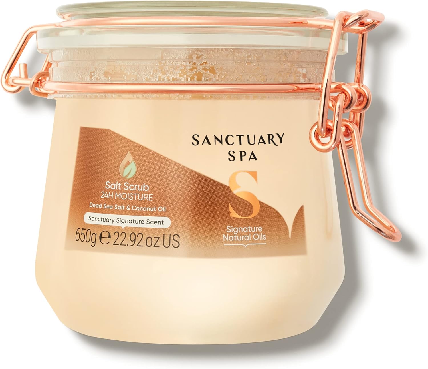 Sanctuary Spa Dead Sea Salt Scrub with Coconut Oil, No Mineral Oil, Cruelty Free and Vegan, 650 g