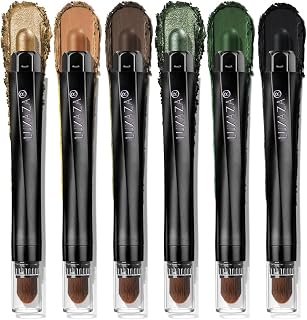 Neutral Eyeshadow Stick Makeup Set, Metallic Shimmer Matte Cream Eye Shadow Eyeliner Brightener Pencil Crayon - Classic 6PCS A013