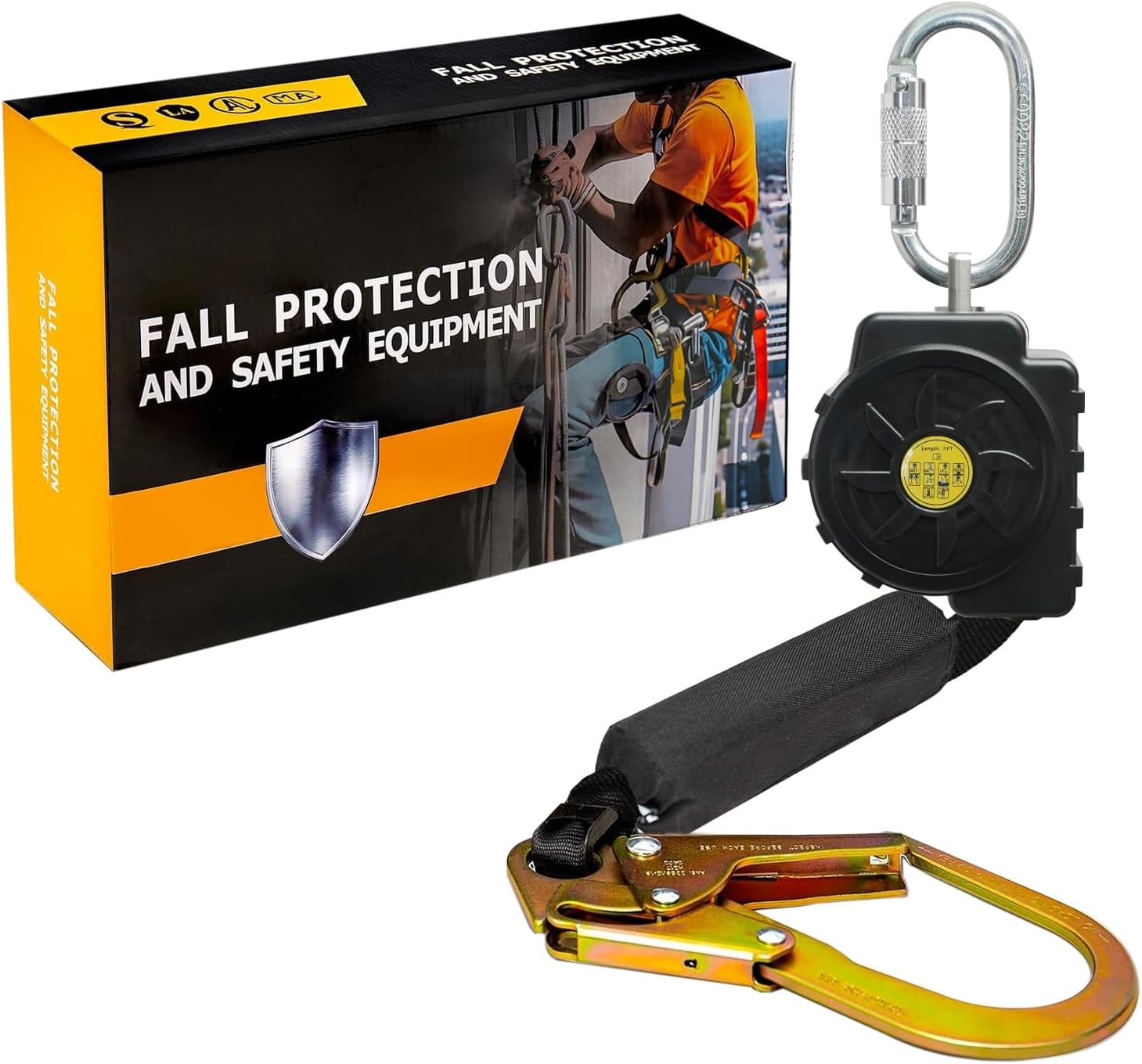 6FT Fall Protection Retractable Lanyard - Heavy Duty SRL Fall Arrest System