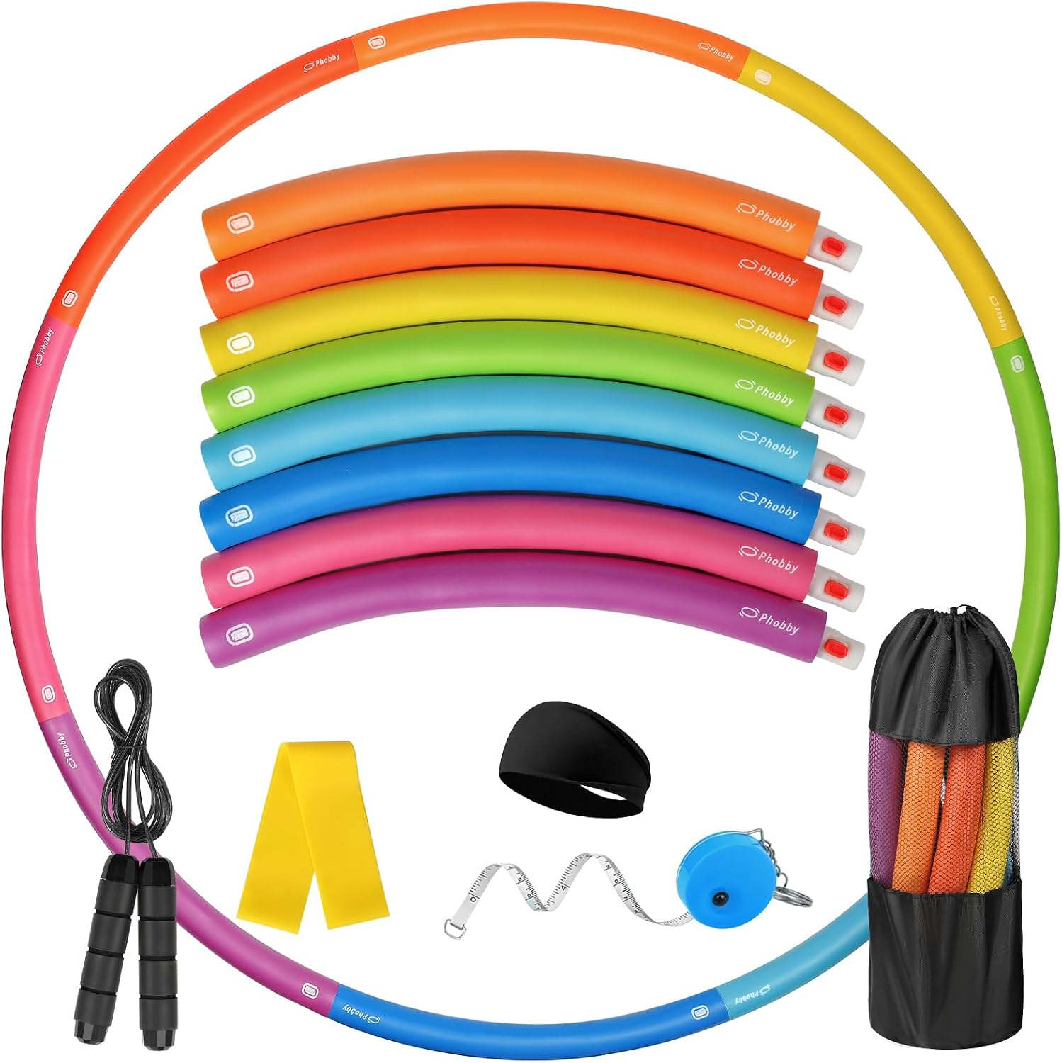 Phobby Weighted Exercise Hoop for Adults, Adjustable Fitness Hoop