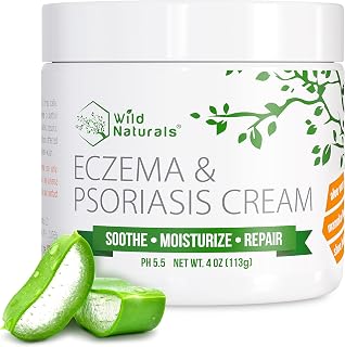 Wild Naturals Eczema & Psoriasis Cream for Dry and Itchy Skin - Eczema Cream for Adults & Kids - Eczema Relief & Psoriasis Moisturizer with Manuka Honey Cream - Eczema Face Cream