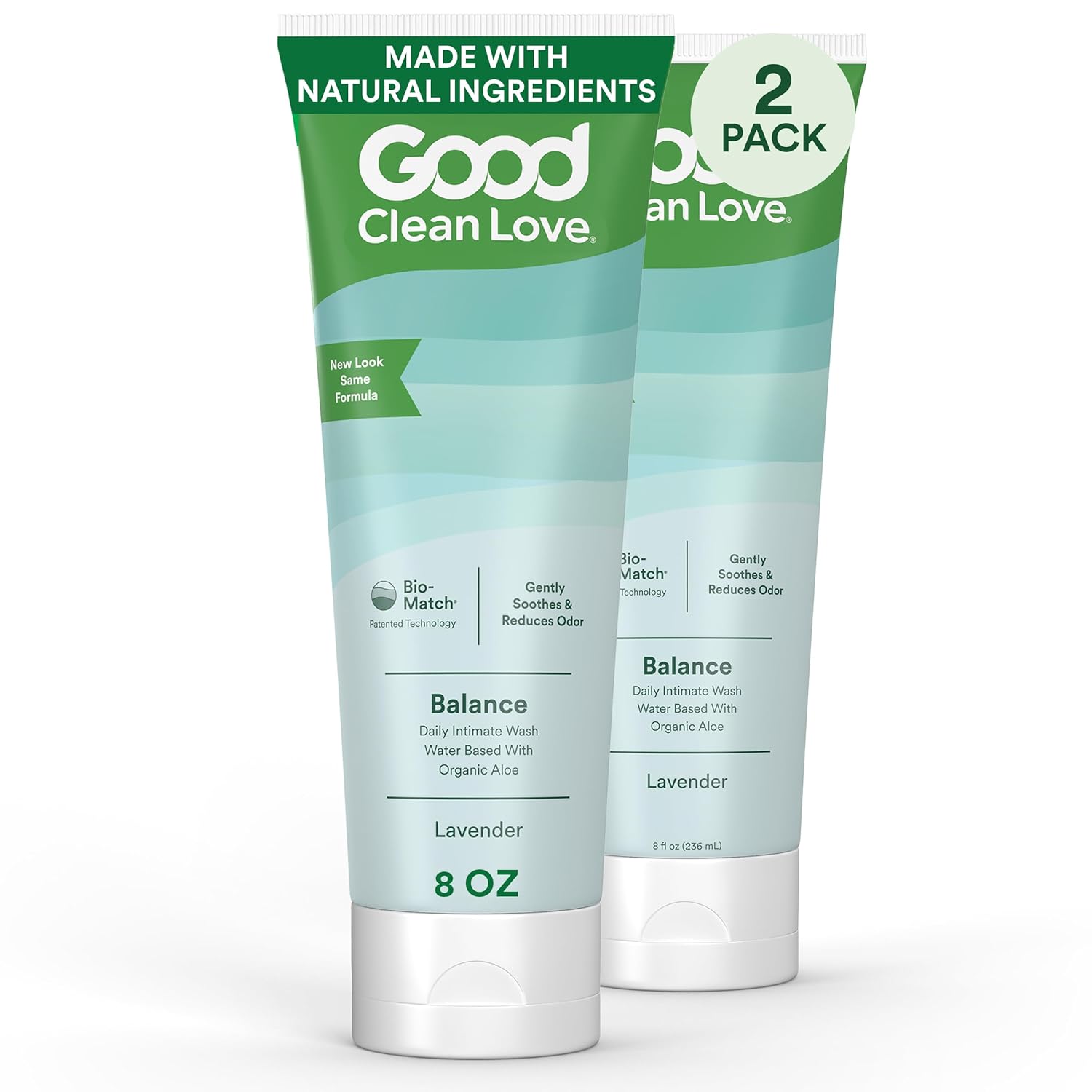 Good Clean Love Balance Feminine Wash, pH-Balanced Vaginal Moisturizer Soap for Women with Natural Ingredients, Gentle Cleansing Feminine Care Product, Reduces Vaginal Dryness & Odor, 8 Oz (2-Pack)