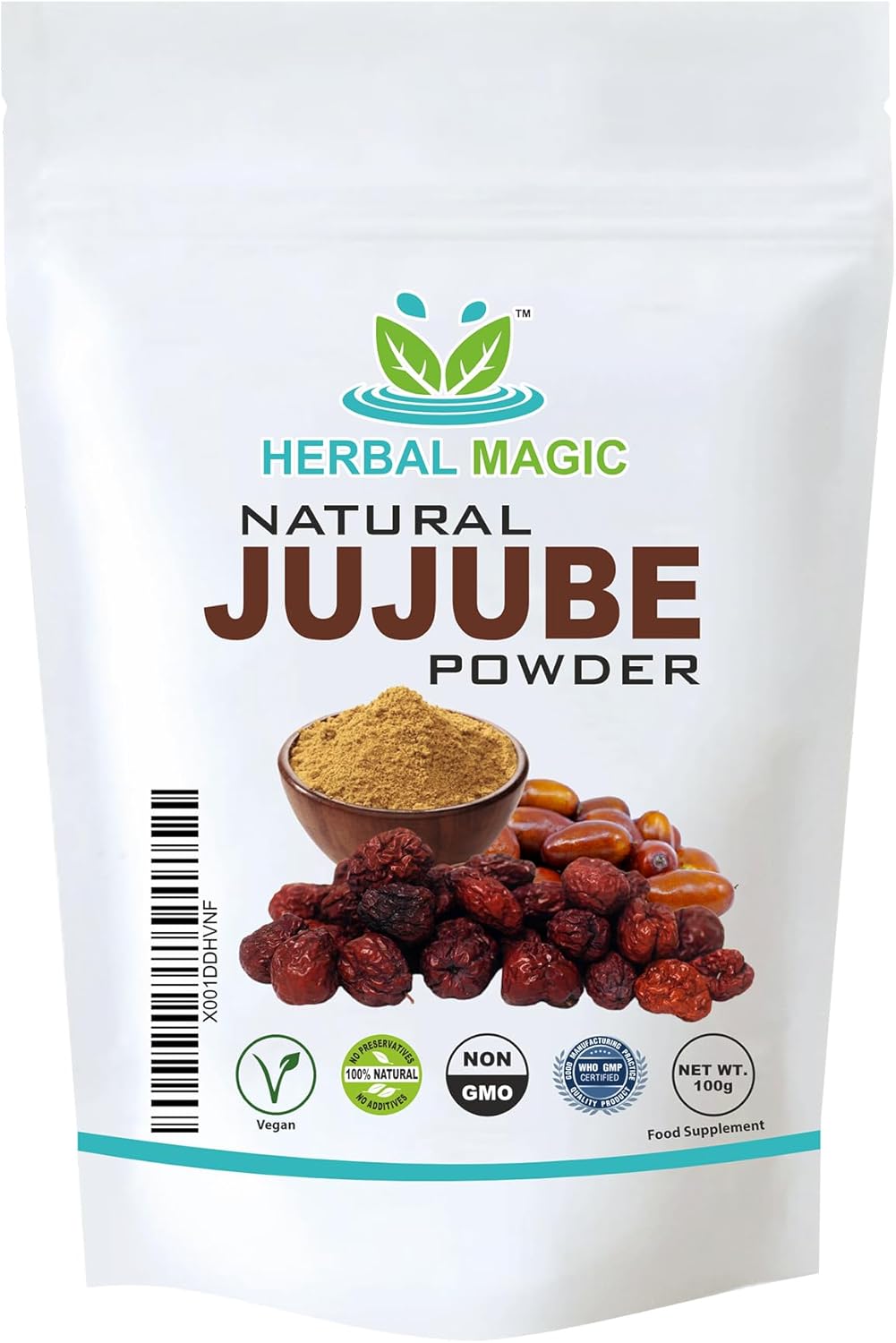 Herbal Magic's’s Pure & Natural Jujube Powder - Indian Ber/Date For Smoothies,Juice - Free From Fillers & preservatives