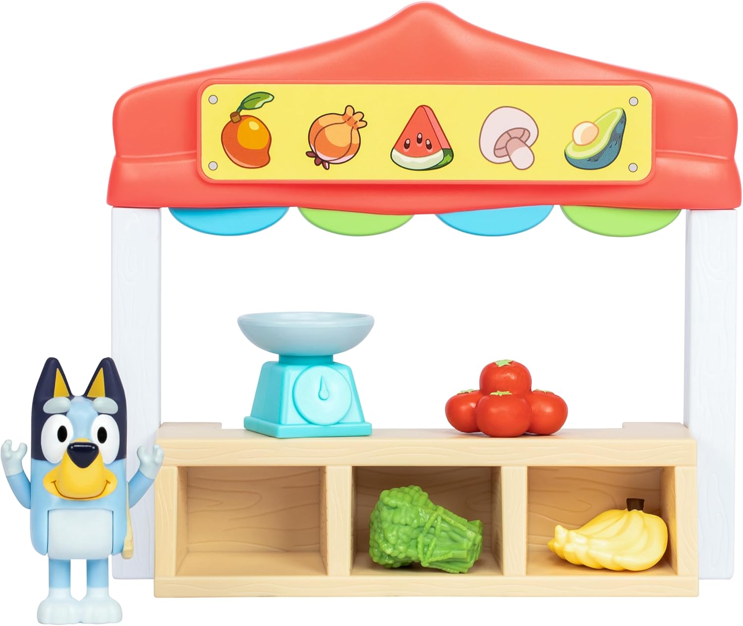 Bluey Mini Playsets Farmers Market Playset Includes Articulated Figure With Shopping Bag And Accessories With Dollarbucks