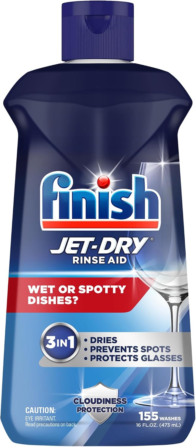 Finish Jet-Dry Liquid Rinse Aid, Dishwasher Rinse and Drying Agent, 23 fl oz, Packaging may vary ( Pack of 1 )