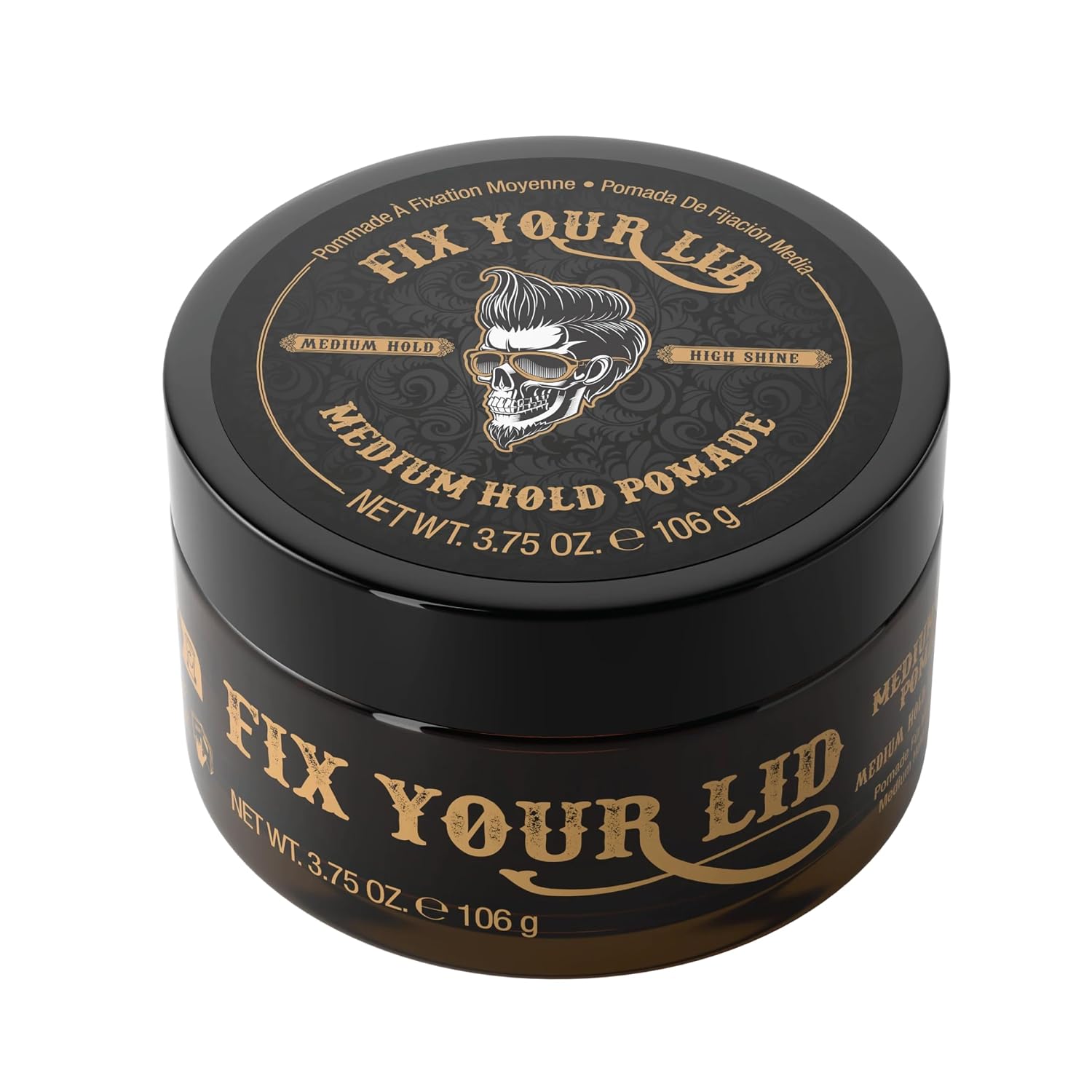 Fix Your Lid Hair Pomade for Men - Water Based Pomade Medium Hold High Shine - Easy to Wash Out - All Hair Types - 3.75oz