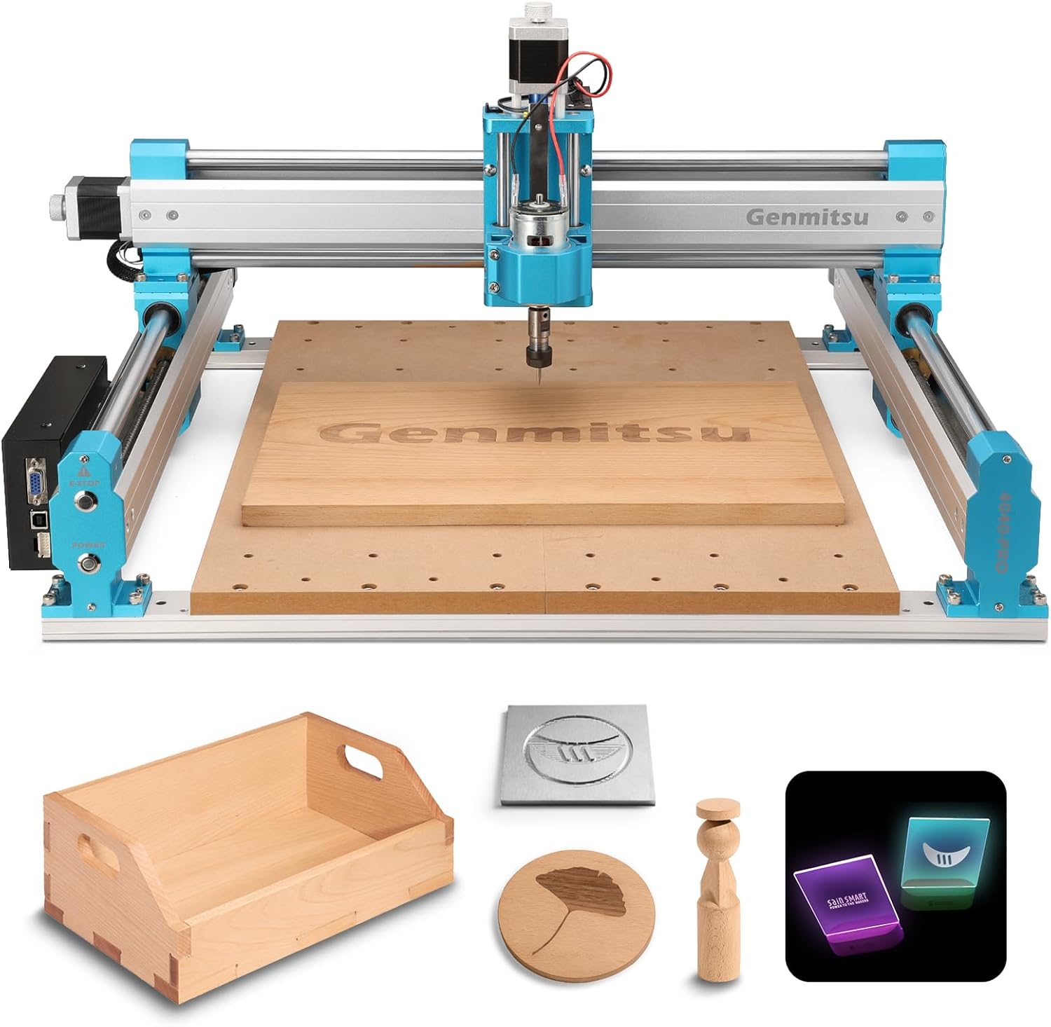 CNC Router Machine 4040-PRO for Metal Acrylic Cutting Milling, GRBL Control, Lead Screw Driven, 3 Axis Engraving, Working Area 15.7” x 15.7” x 3.1”