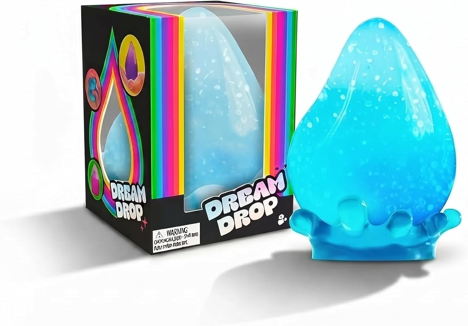 Dream Drop Nee Doh Squishy Stress Ball, Soft Squeeze Fidget , Sensory Anxiety Relief , Stretchy Durable Hand for Relaxation, Party Favors & Everyday Play (Blue)