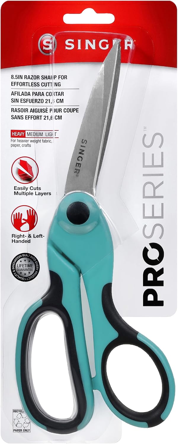 SINGER ProSeries™ 8.5" Heavy-Duty Bent Fabric Scissors, Tailor Comfort Grip