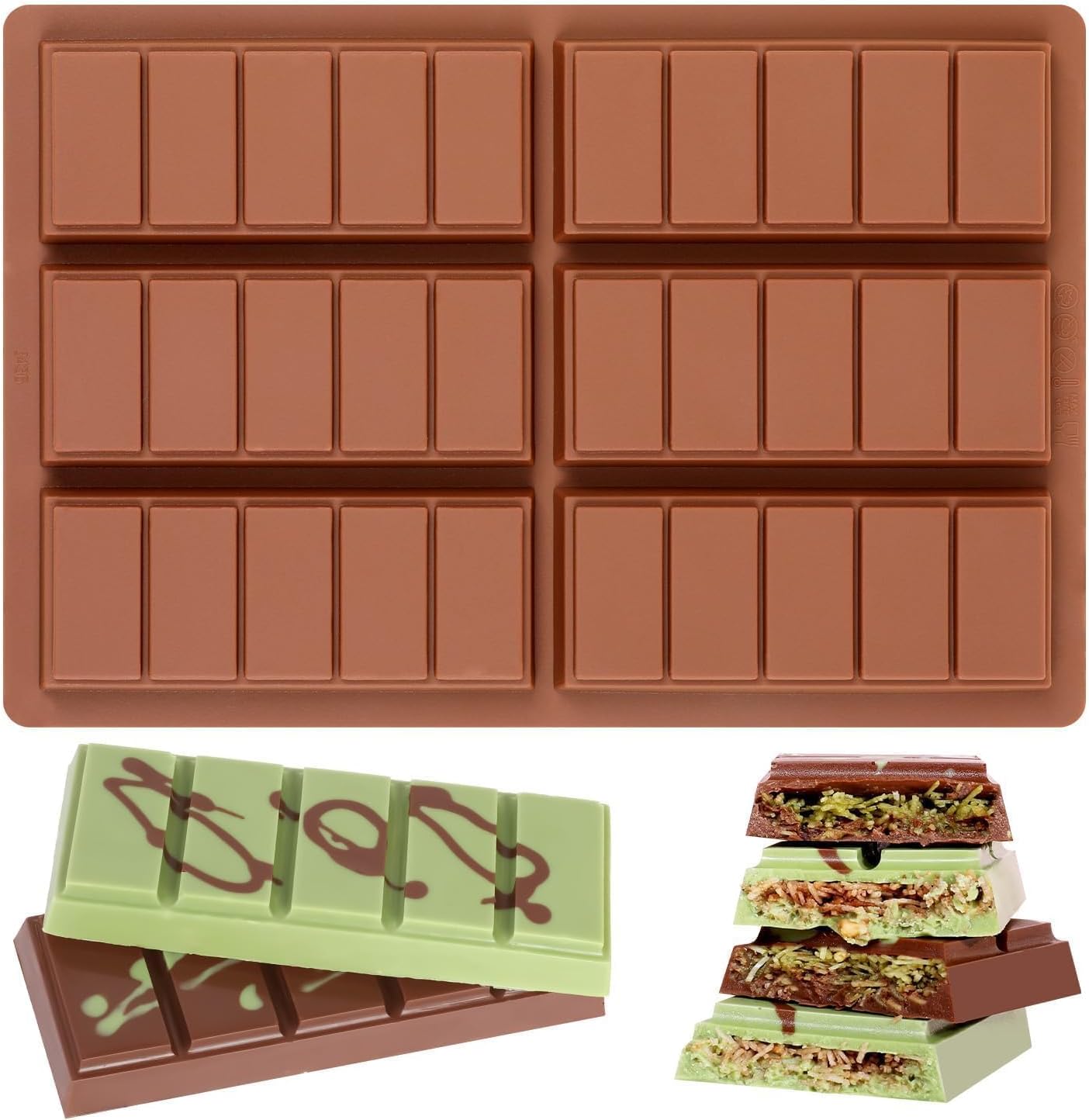 Chocolate Molds - Non-Stick Chocolate Bar Mold, Break Apart Chocolate Mold Food Grade Deep Mold For Tabs Chocolate Milk Snacks