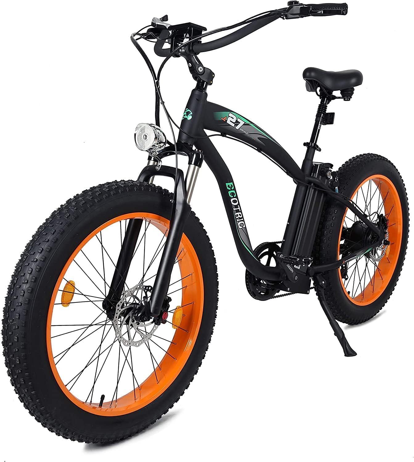 ECOTRIC Coolboy Electric Bike 26" Fat Tire 750W Electric Mountain Bike 48V 12.5AH Removable Large Battery Adult Electric Bicycles Beach Snow Mountain Bike Hydraulic Brakes Dual Shock Absorber