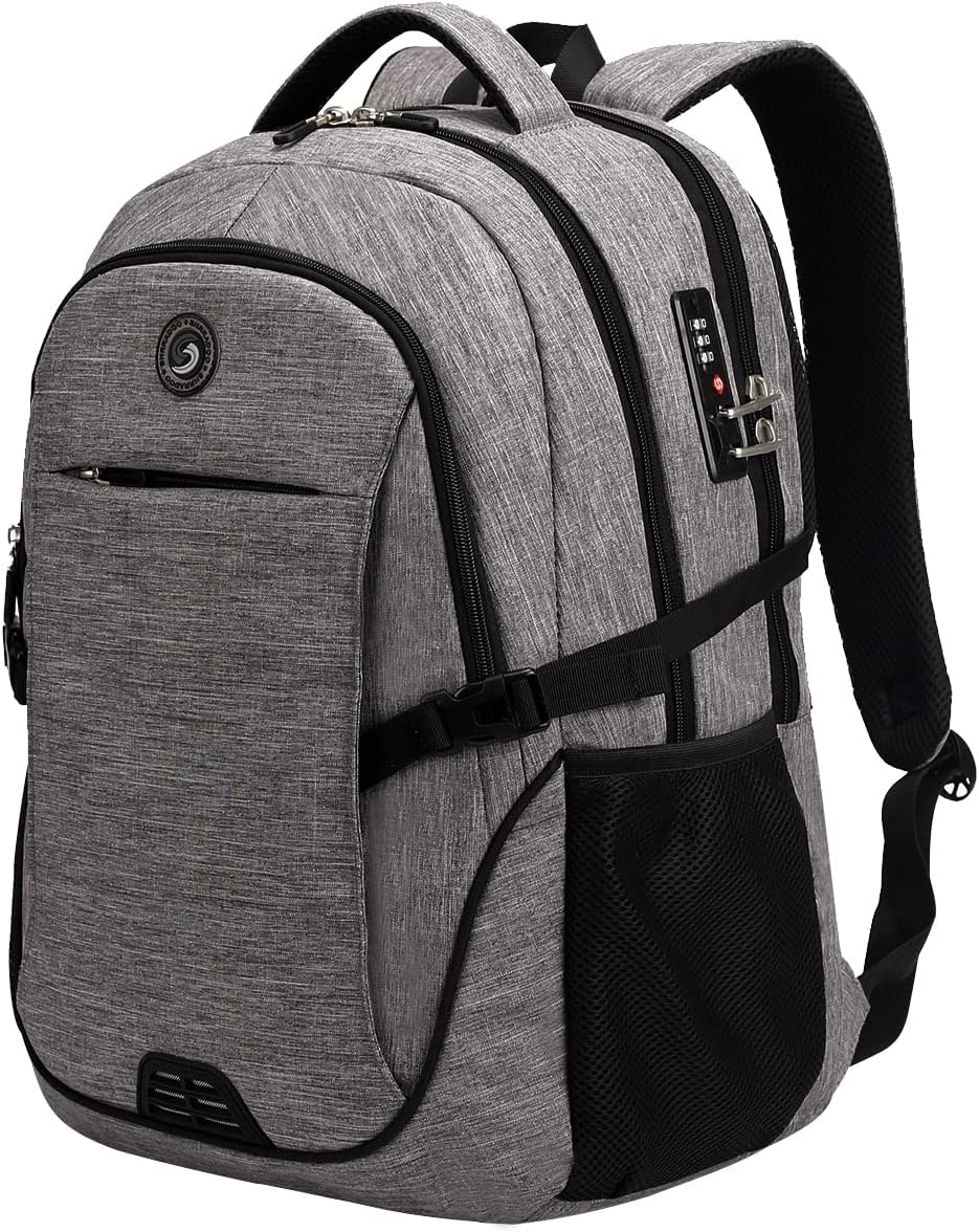 SHRRADOO Anti Theft Laptop Backpack Travel Backpacks with usb Charging Port for Women Men College Backpack Computer Bag Fits 17 Inch Laptop,Black