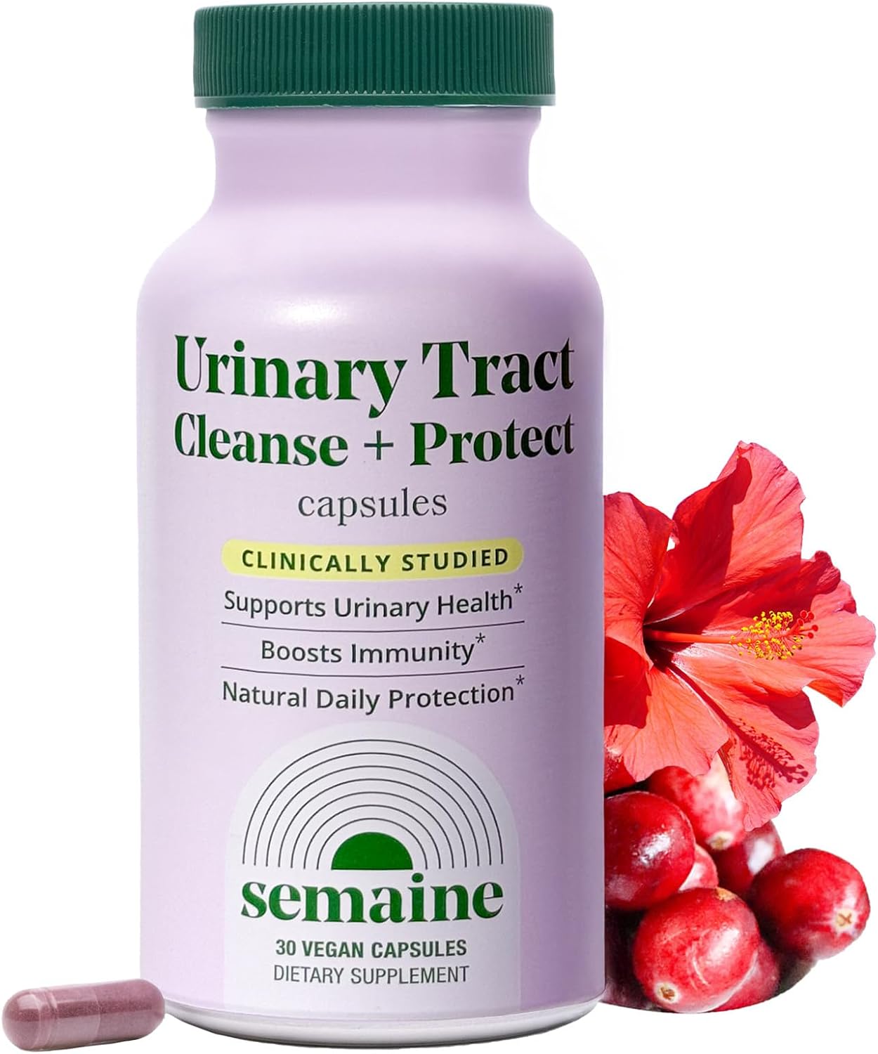 Urinary Tract Cleanse & Protect –30 ct, Bladder Support Supplement for Women, Flushes Urinary Tract. Combines Cranberry Proanthocyanidins with Hibiscus.
